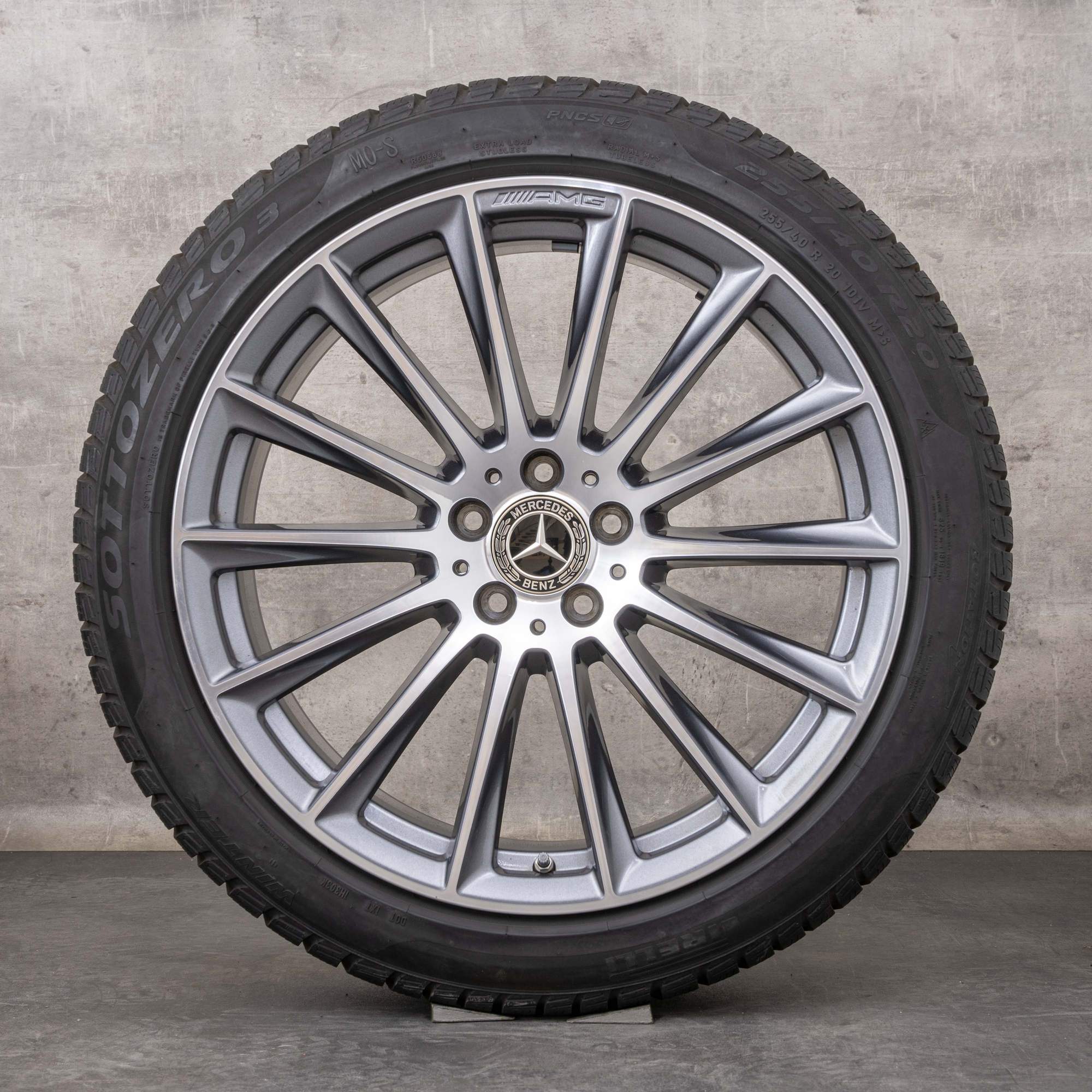 Alkuperäiset Mercedes Benz S-sarjan AMG talvirenkaat 20 tuuman W223 V223 vanteet A2234011500 himalajanharmaa kiillotettu