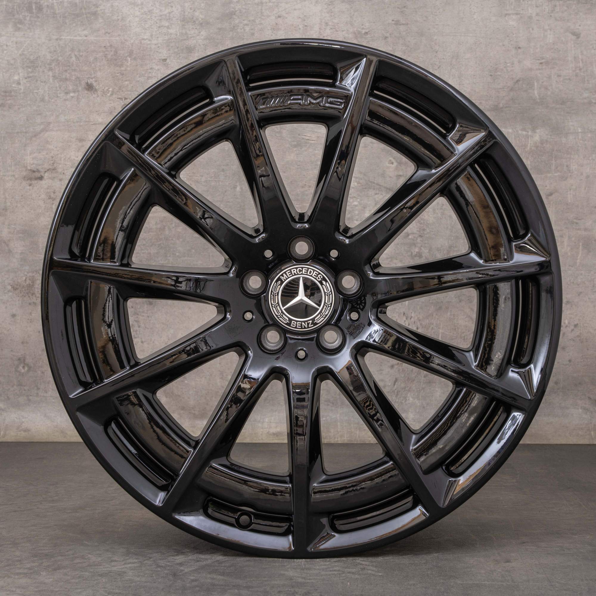 Alkuperäiset Mercedes Benz EQS & 53 AMG vanteet 21 tuuman 4Matic V297 A2974011400 musta kiiltävät