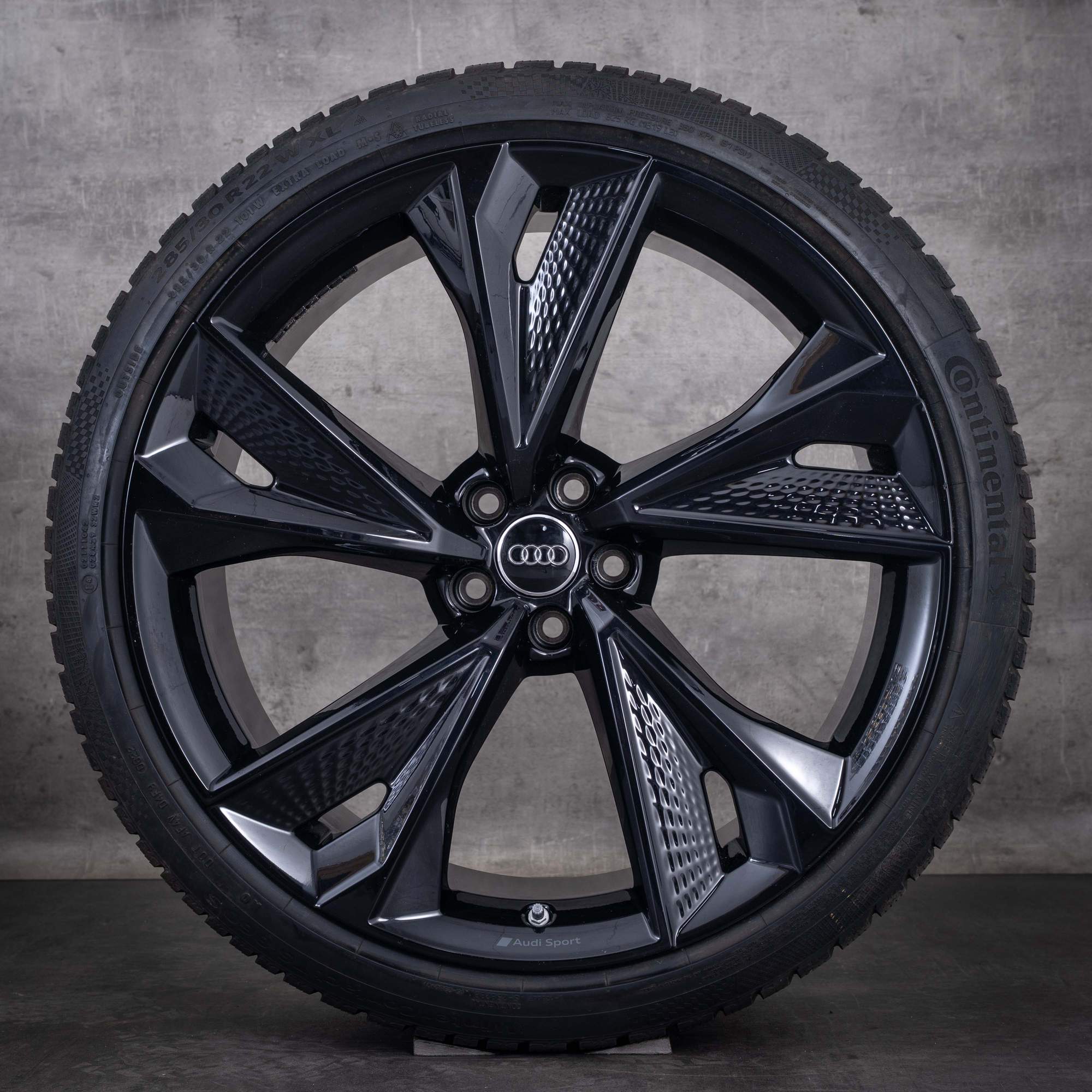 Originale Audi RS6 RS7 vinterhjul 22 tommer 4K C8-felger 4K0601025BC svart glans