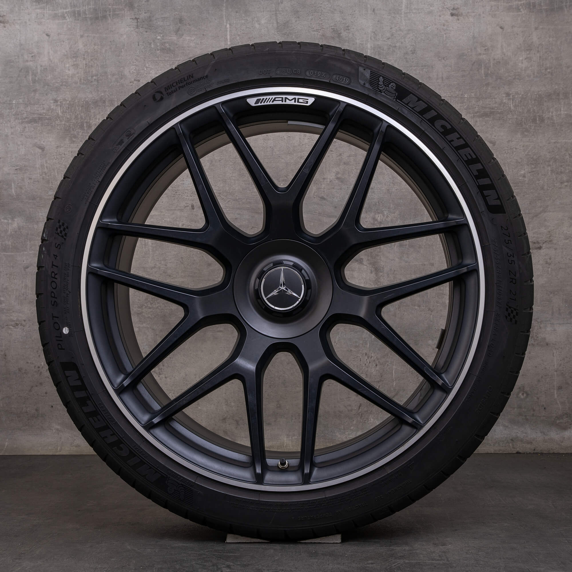 Alkuperäiset Mercedes-Benz AMG GT 43 53 63 S 4Matic+ & E Performance -talvirenkaat 21 tuumaa X290 4-ovinen vanteet A2904010800 A2904010900 diamond cut musta