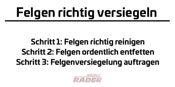 Felgen versiegeln - Infografik Felgen versiegeln - Infografik