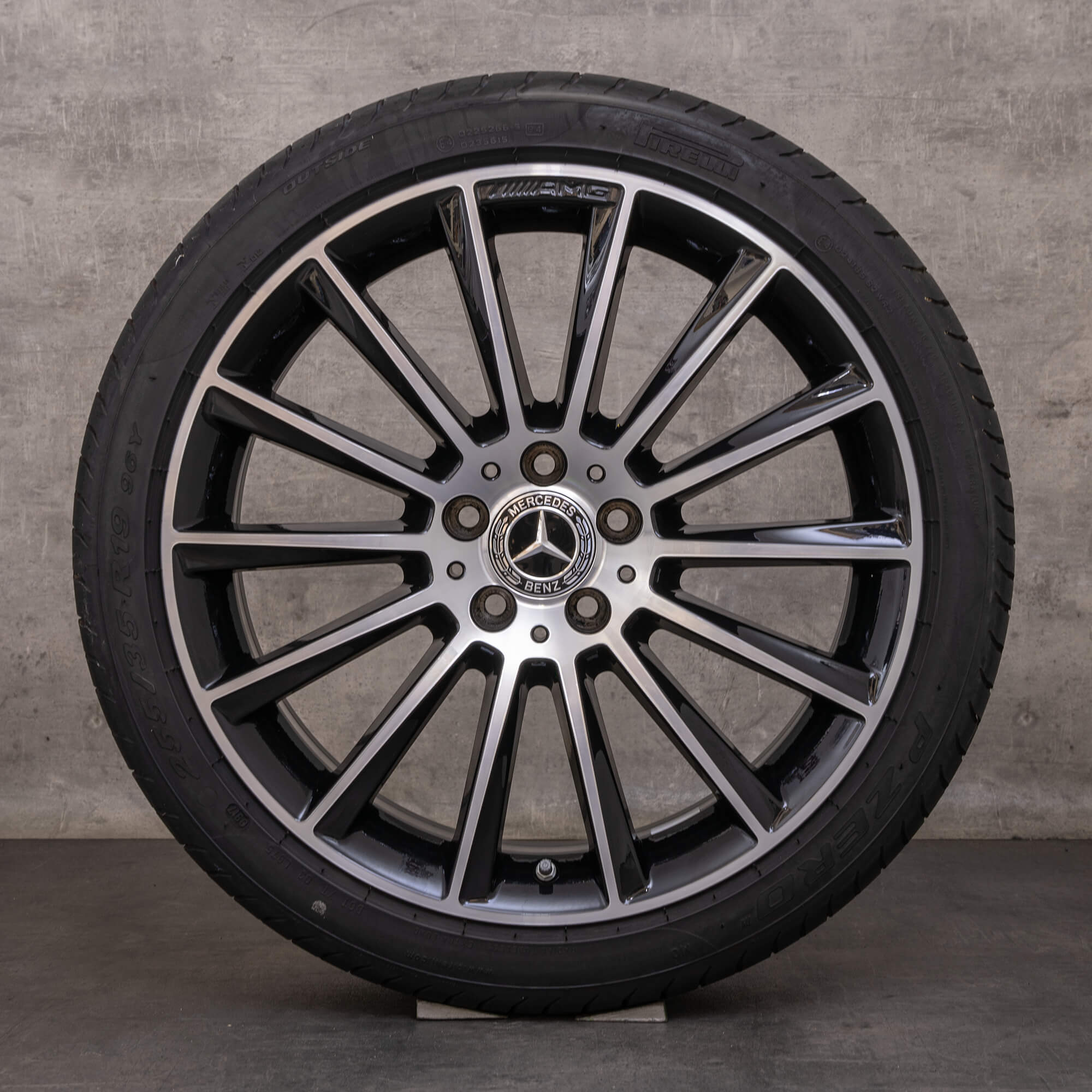 Orijinal Mercedes Benz CLS AMG jantlar 19 inç W218 C218 X218 Shooting Brake yaz jant lastik A2184011100 A2184011200 siyah parlak tornalanmış