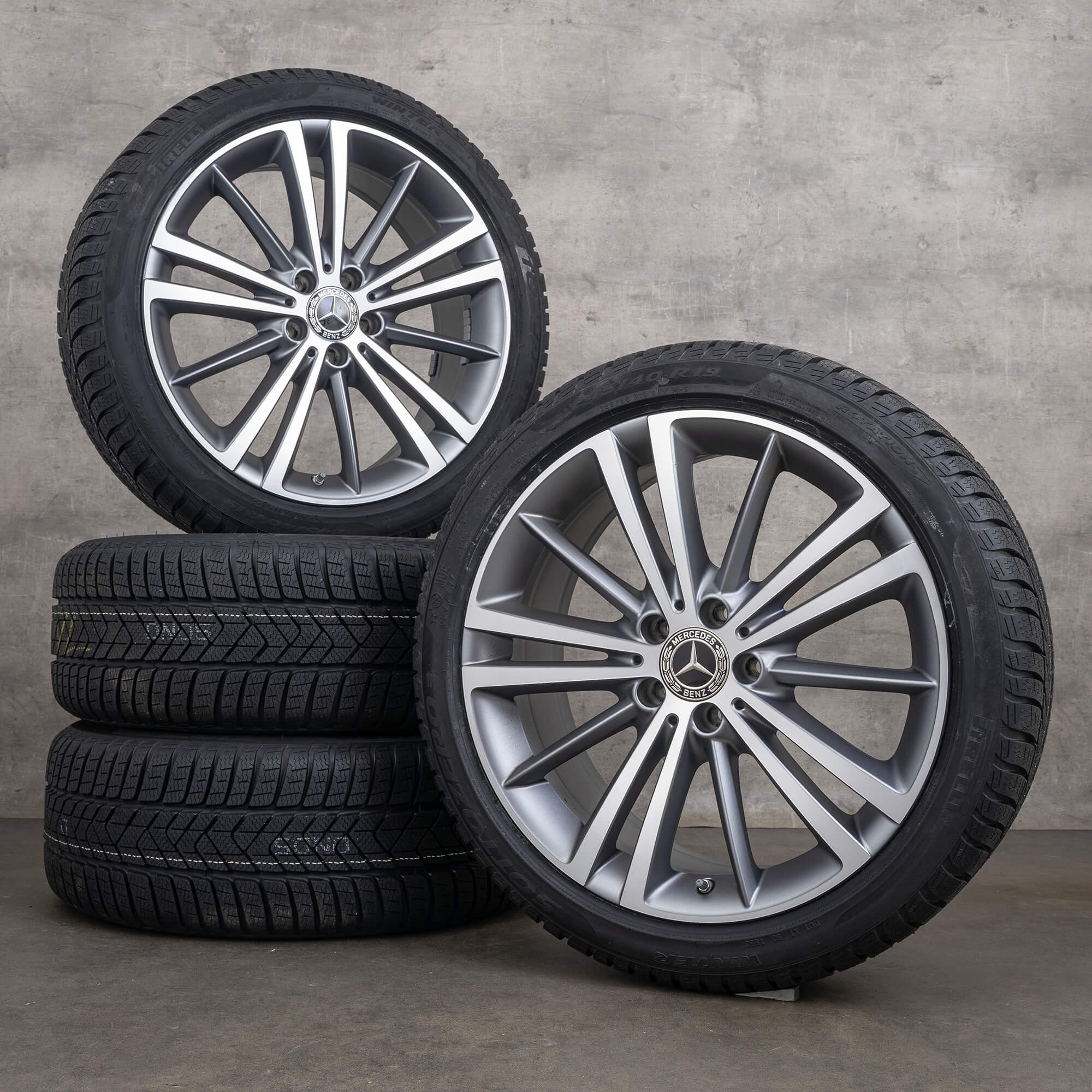 OEM Mercedes Benz CLS AMG winter wheels 19 inch C257 rims A2574010300 A2574010400 himalaya gray matt glossy turned