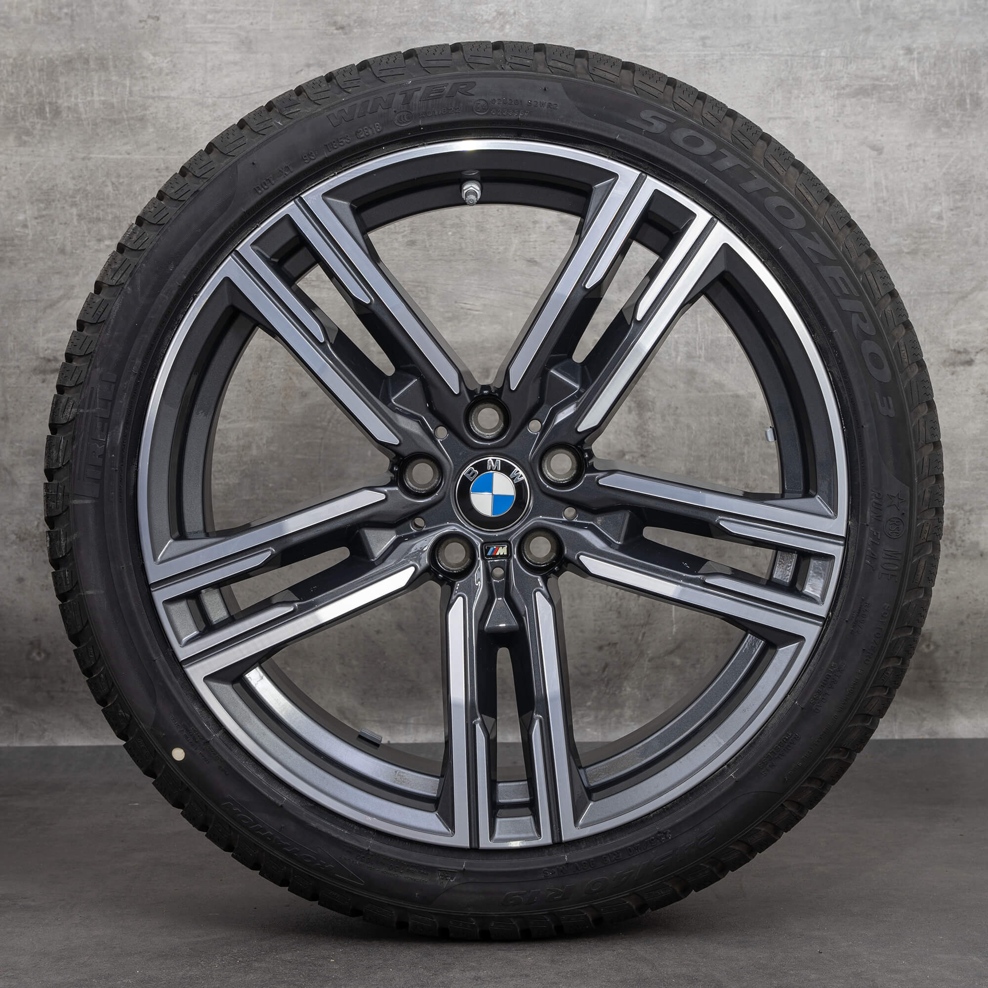 Alkuperäiset BMW 8-sarjan talvirenkaat 19 tuuman G14 G15 G16 vanteet styling 727 M 8090019 8090020 orbit harmaa kiillotettu