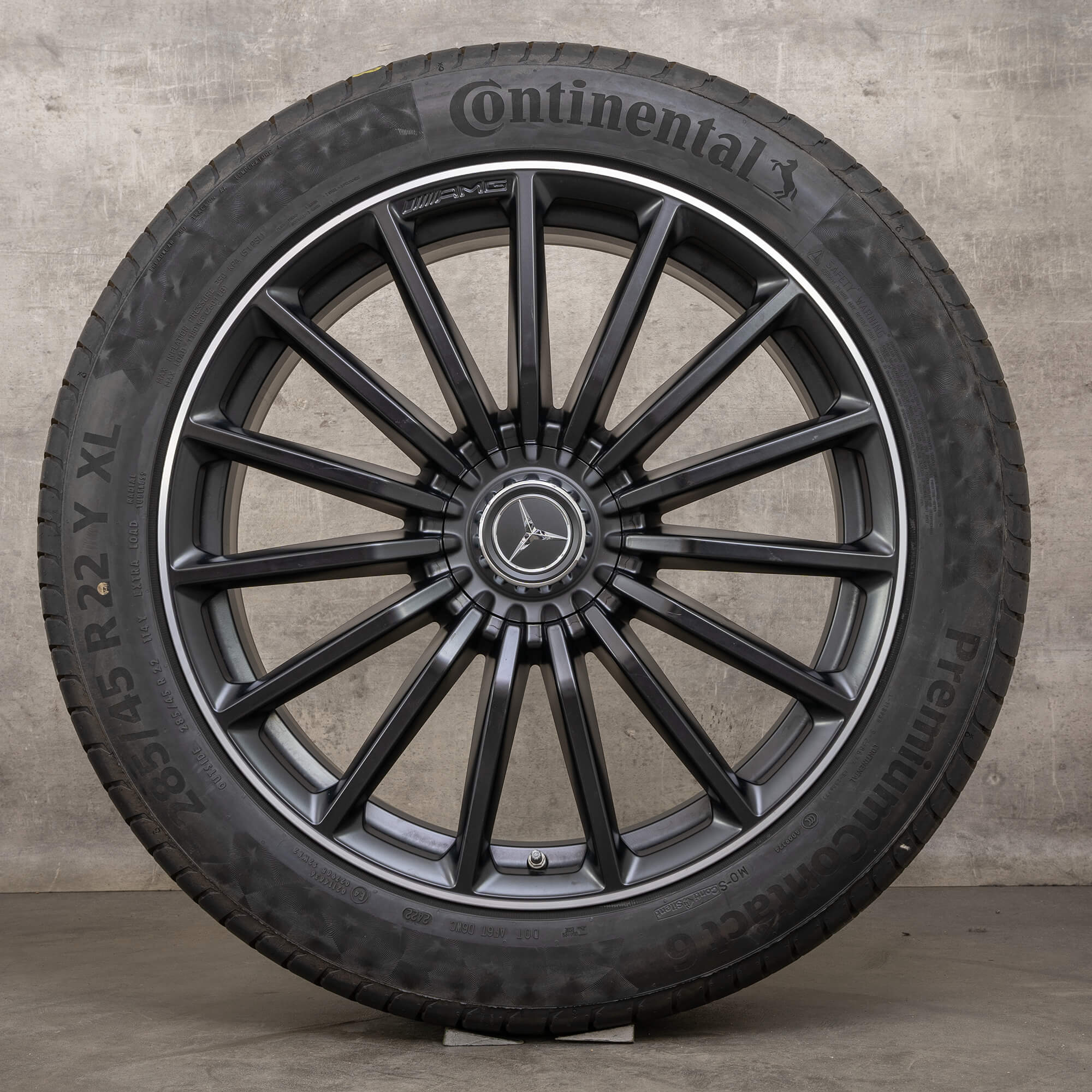 Originale AMG Mercedes Benz GLS 63 4Matic+ sommerhjul 22 tommer X167 A1674018300 A1674018400 svart matt blank dreid