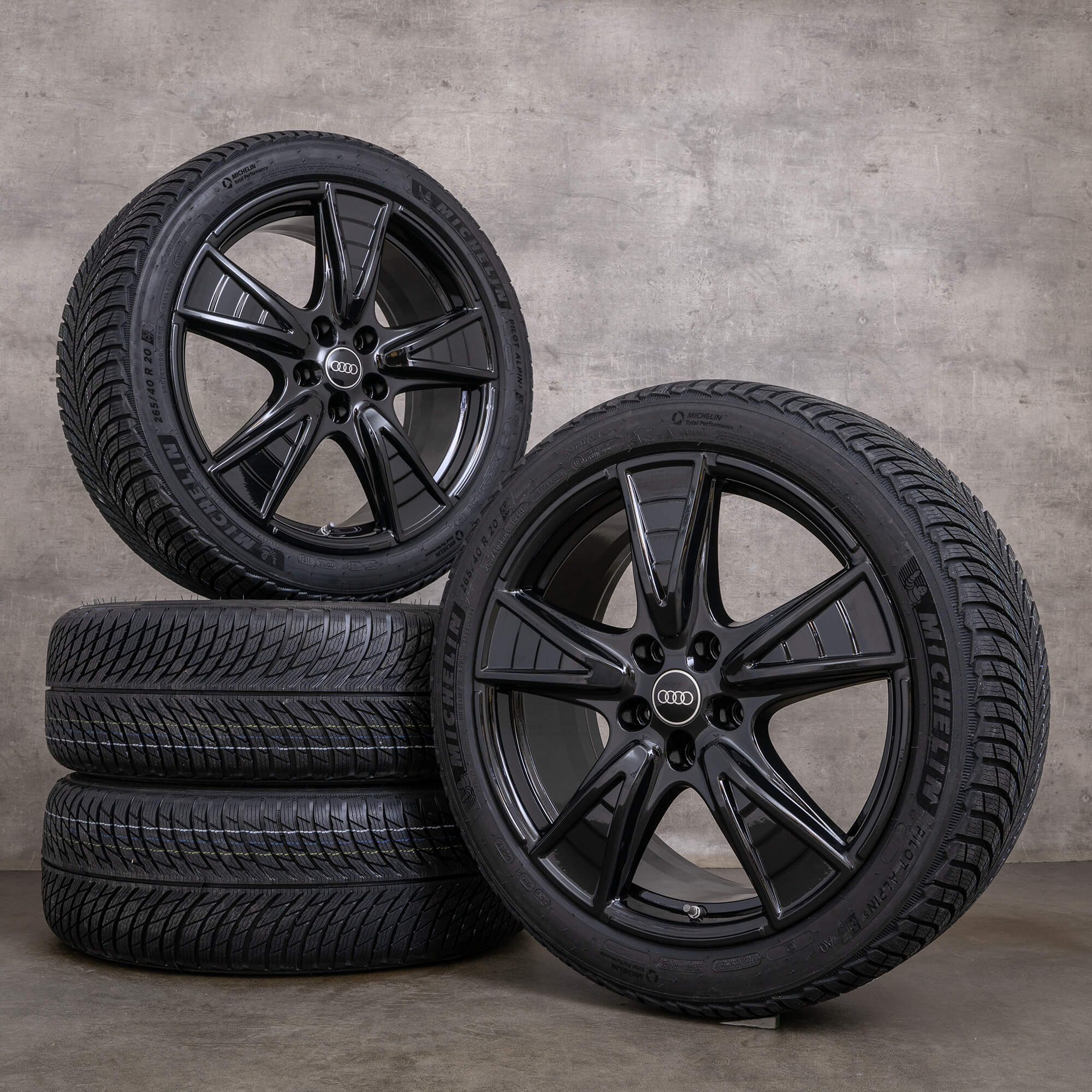 Genuine Audi A6 S6 e-tron llantas de invierno 20 pulgadas GH 85E601025ZC 85E601025ZD negro alto brillo