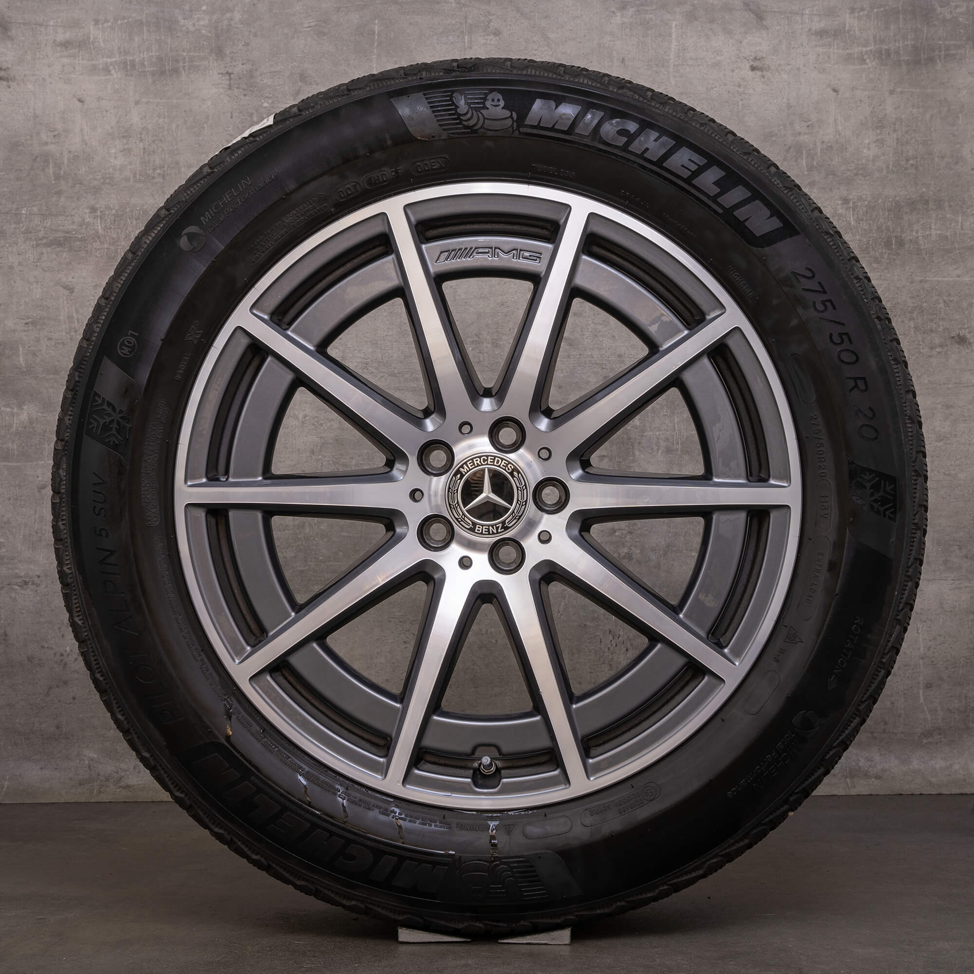 AMG Mercedes Benz GLE 53 63 4Matic+ winterbanden 20 inch V167 velgen A1674014000 A1674014100 himalayagrijs hoogglans gedraaid