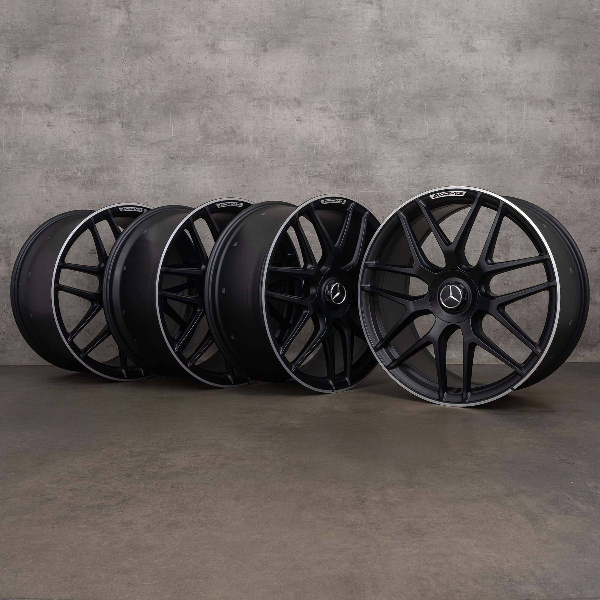 Oryginalne felgi AMG GLE 22 cale W167 A1674015601 A1674015701 wzór szprych poprzecznych czarne polerowane NOWOŚĆ