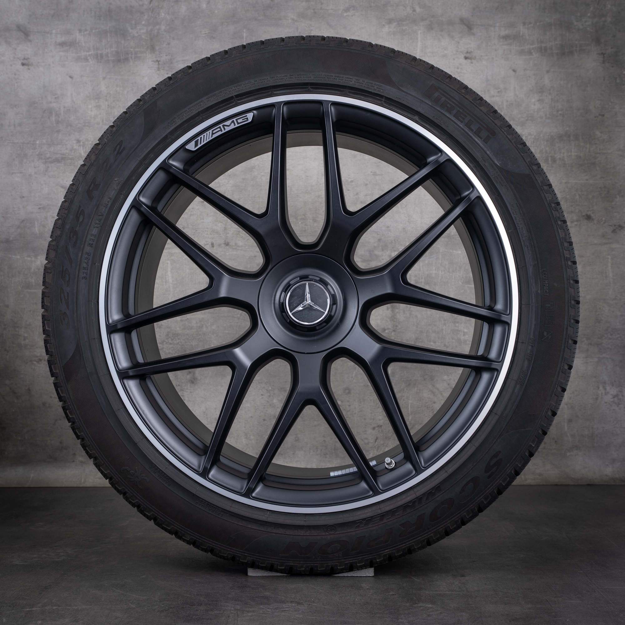 Alkuperäiset Mercedes Benz GLE 53 63 AMG talvirenkaat 22 tuumaa X167 C167 Hybridit-vanteet A1674015601 A1674015701 musta matta kiillotettu