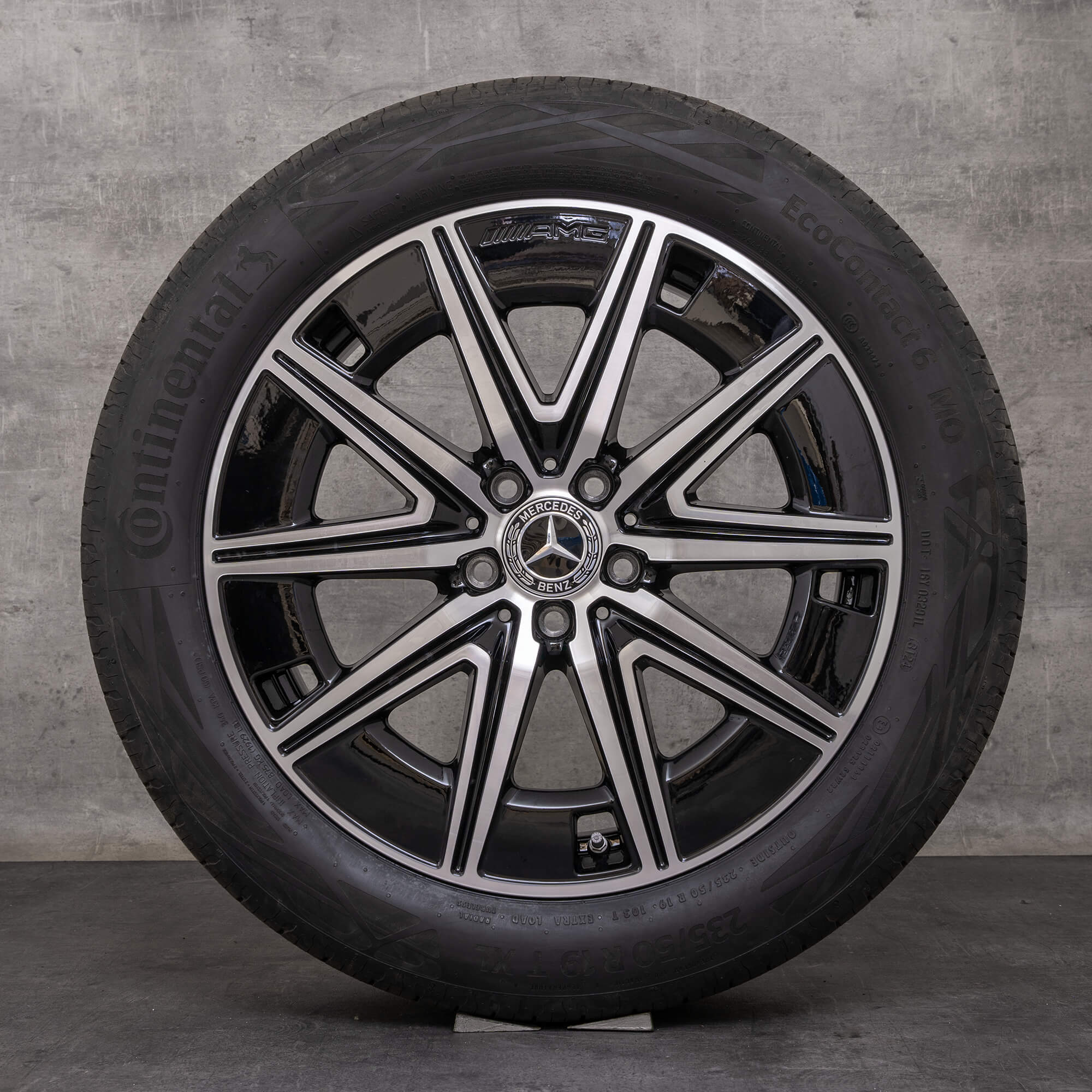 Jantes Mercedes Benz AMG EQA EQB de 19 polegadas H243 X243 jantes verão A2434012000 preto brilhante torneado