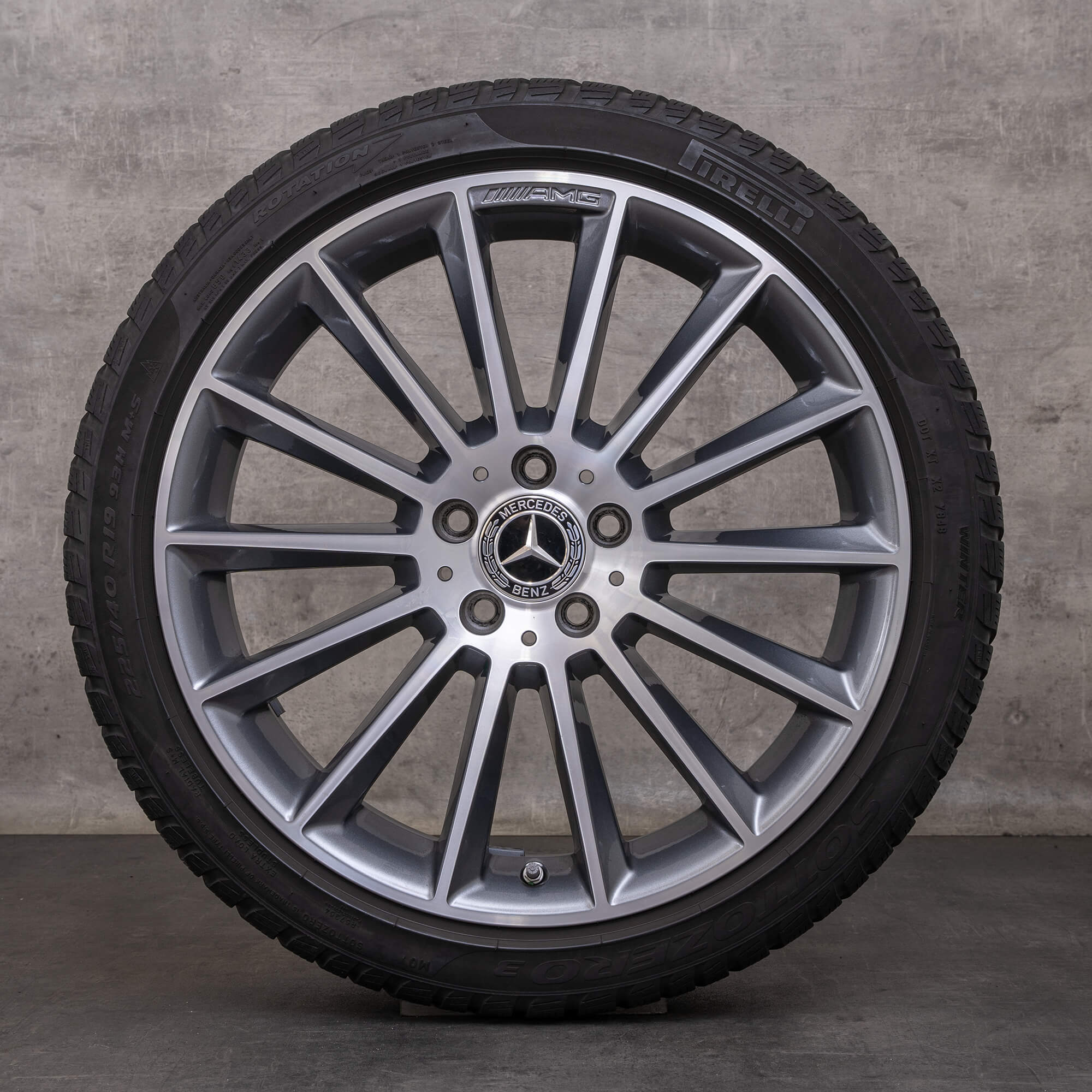 Orijinal Mercedes Benz A B Sınıfı CLA kış jant lastik 19 inç W177 V177 W247 C118 X118 jantlar A1774011600 himalaya gri parlak tornalanmış