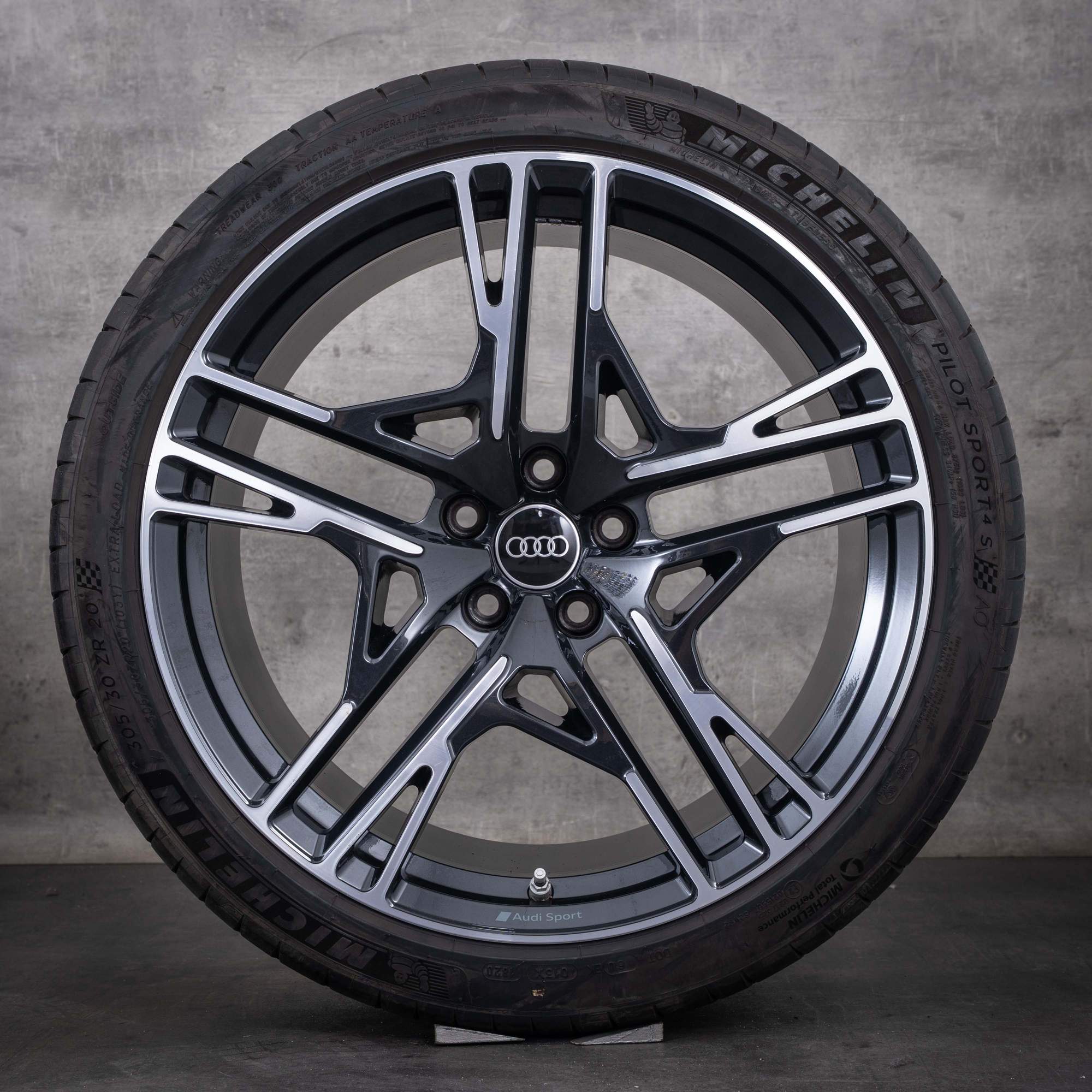 Original Audi R8 Felgen 20 Zoll Spyder 4S Sommerräder 4S0601025AF 4S0601025AJ granitgrau front polished