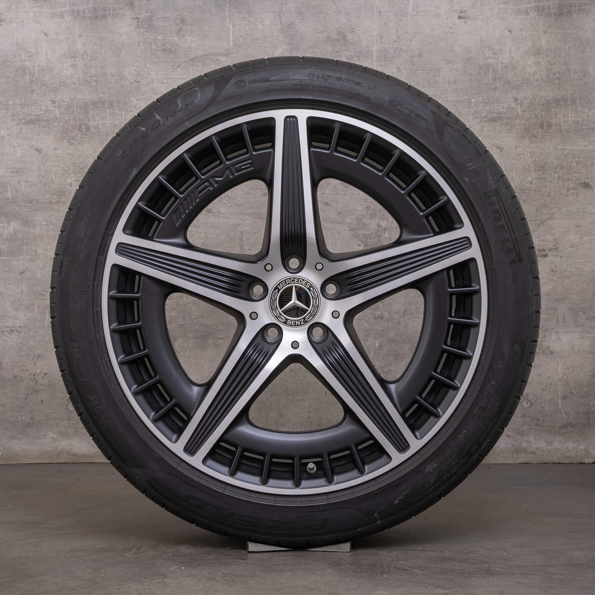 Orijinal Mercedes Benz EQE 43 53 AMG jantlar 20 inç V295 yaz jantları A2954012700 A2954012800 siyah mat parlak tornalanmış