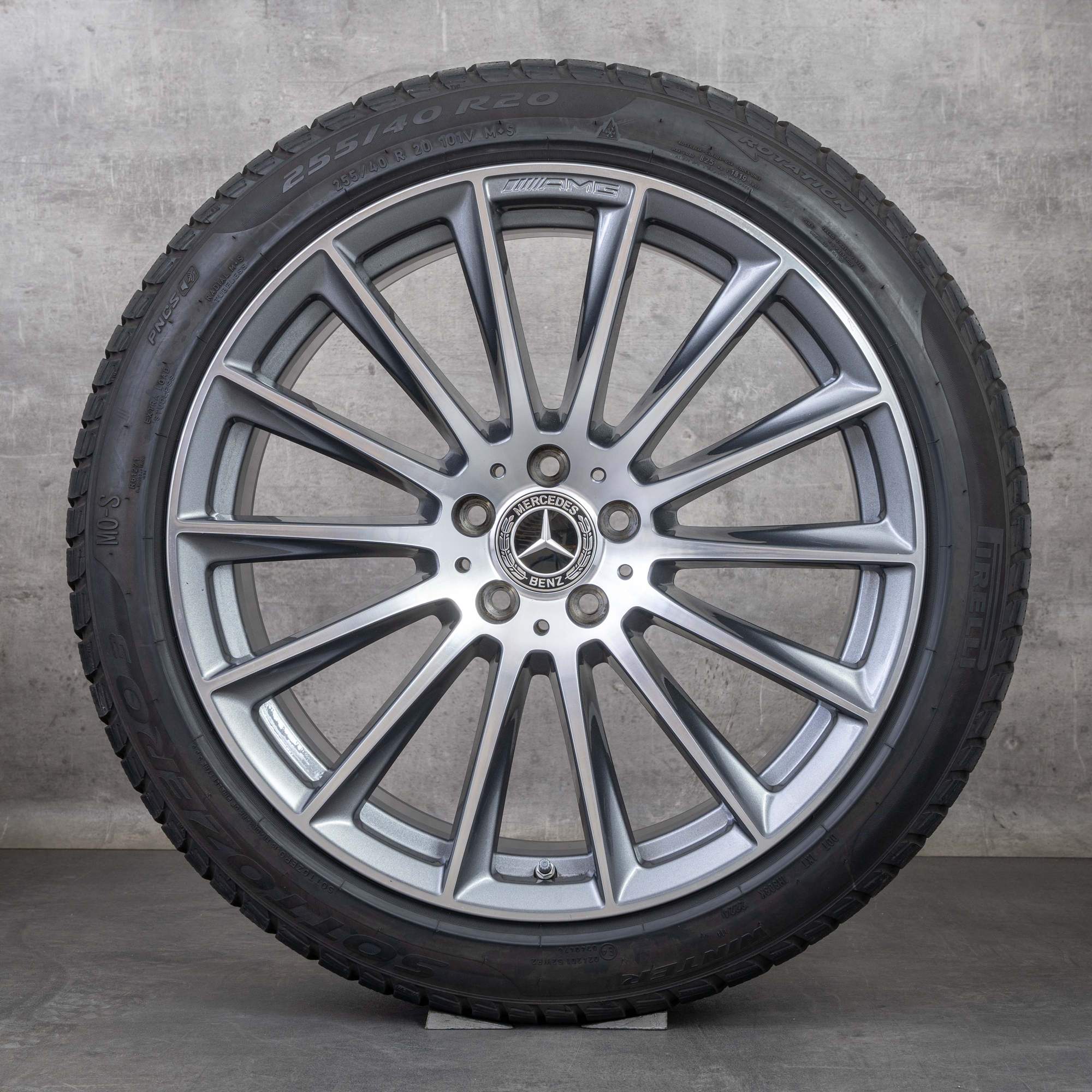 Alkuperäiset Mercedes Benz S-sarja AMG vanteet 20 tuuman W223 kesäpyörät A2234011500 himalajanharmaa kiillotettu