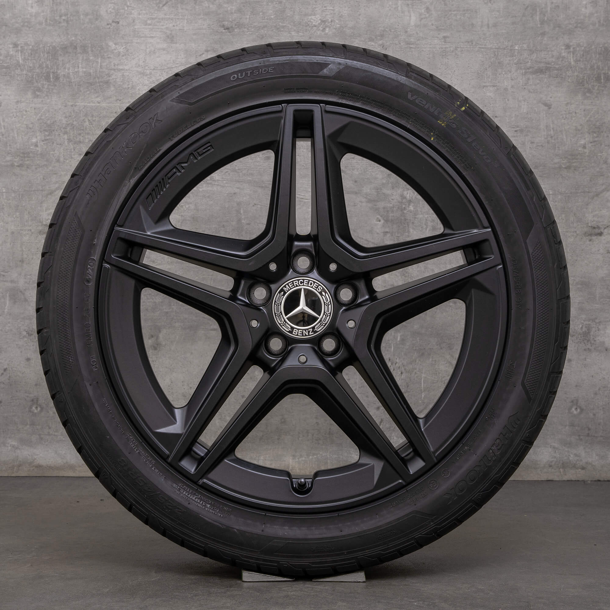 Original AMG Mercedes Benz A B Class CLA jantes 18 pouces W177 V177 W247 X118 C118 roues d'été A1774011500 noir brillant