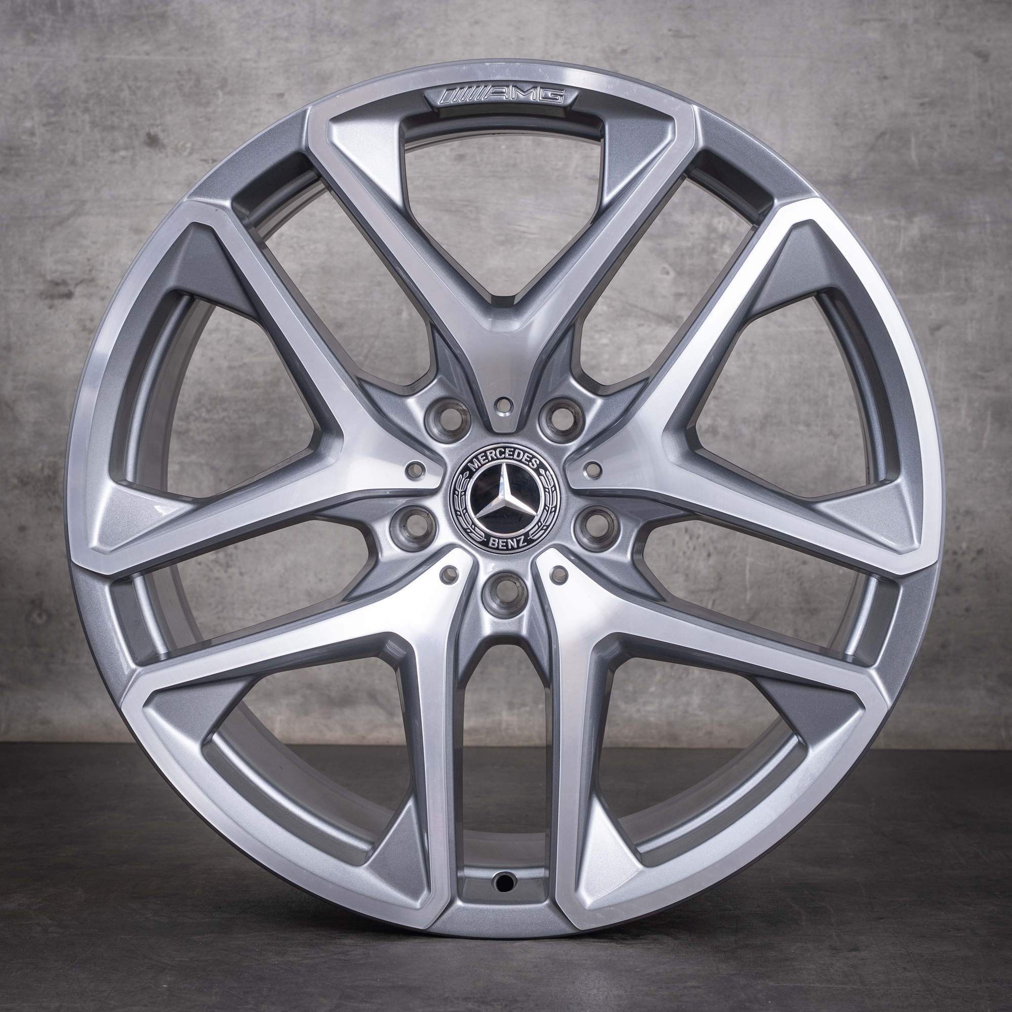OEM Mercedes-Benz G-Class G63 AMG 21inch rims W463A W465 A4634011900 Himalaya Gray diamond cut