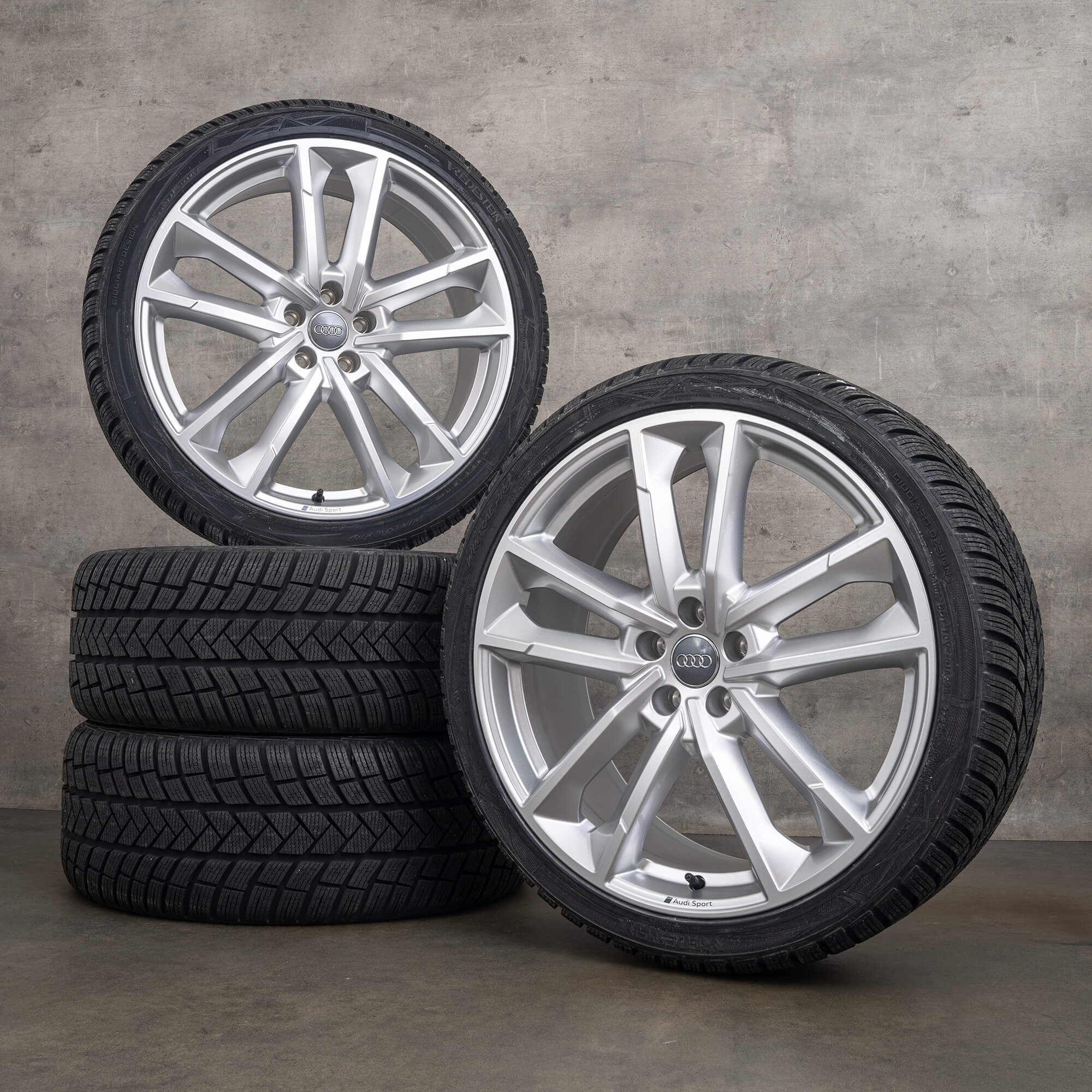 Original Audi A6 S6 4K C8 21 Zoll Felgen Winterreifen 4K0601025AE silber 5 Doppelarm Sport Design