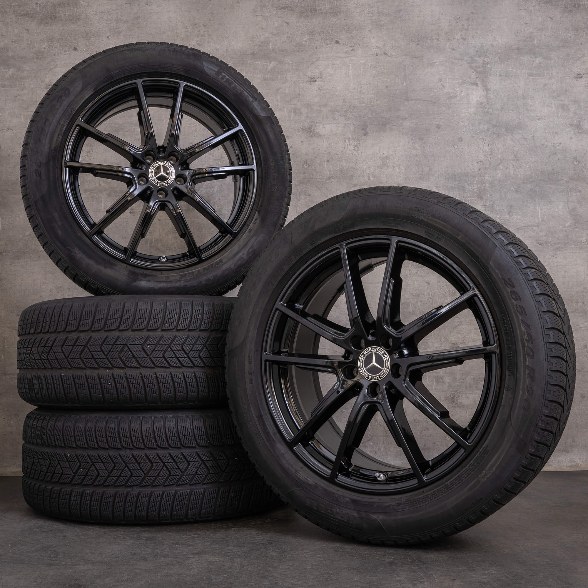 Orijinal Mercedes Benz EQS SUV kış jant lastik 20 inç X296 jantlar A2964010300 siyah parlak