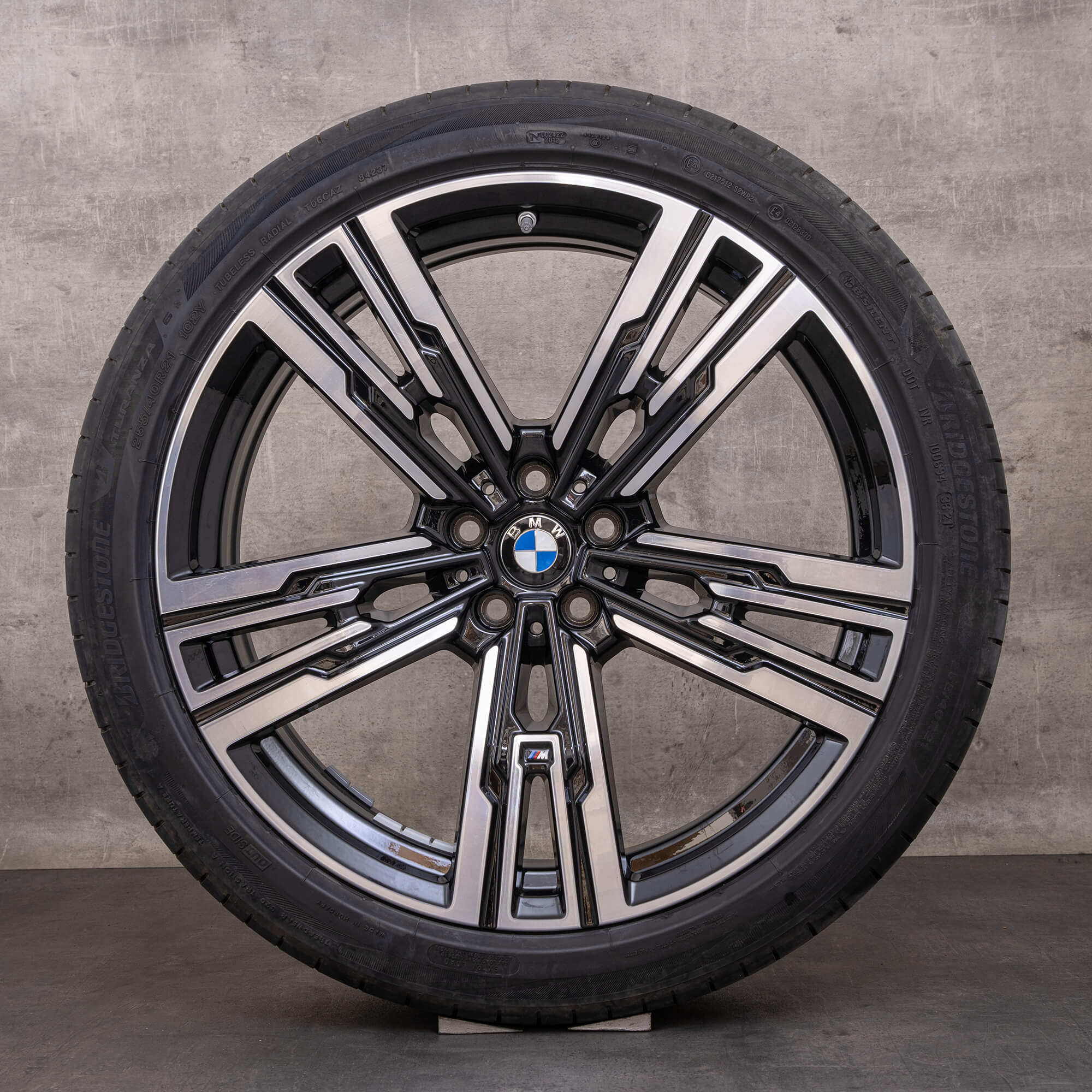Oryginalne felgi BMW serii 7 i7 X3 21 cali G70 G45 letnie koła stylizowane 908 M 5A19DF0 5A19DF1 czarne polerowane toczone