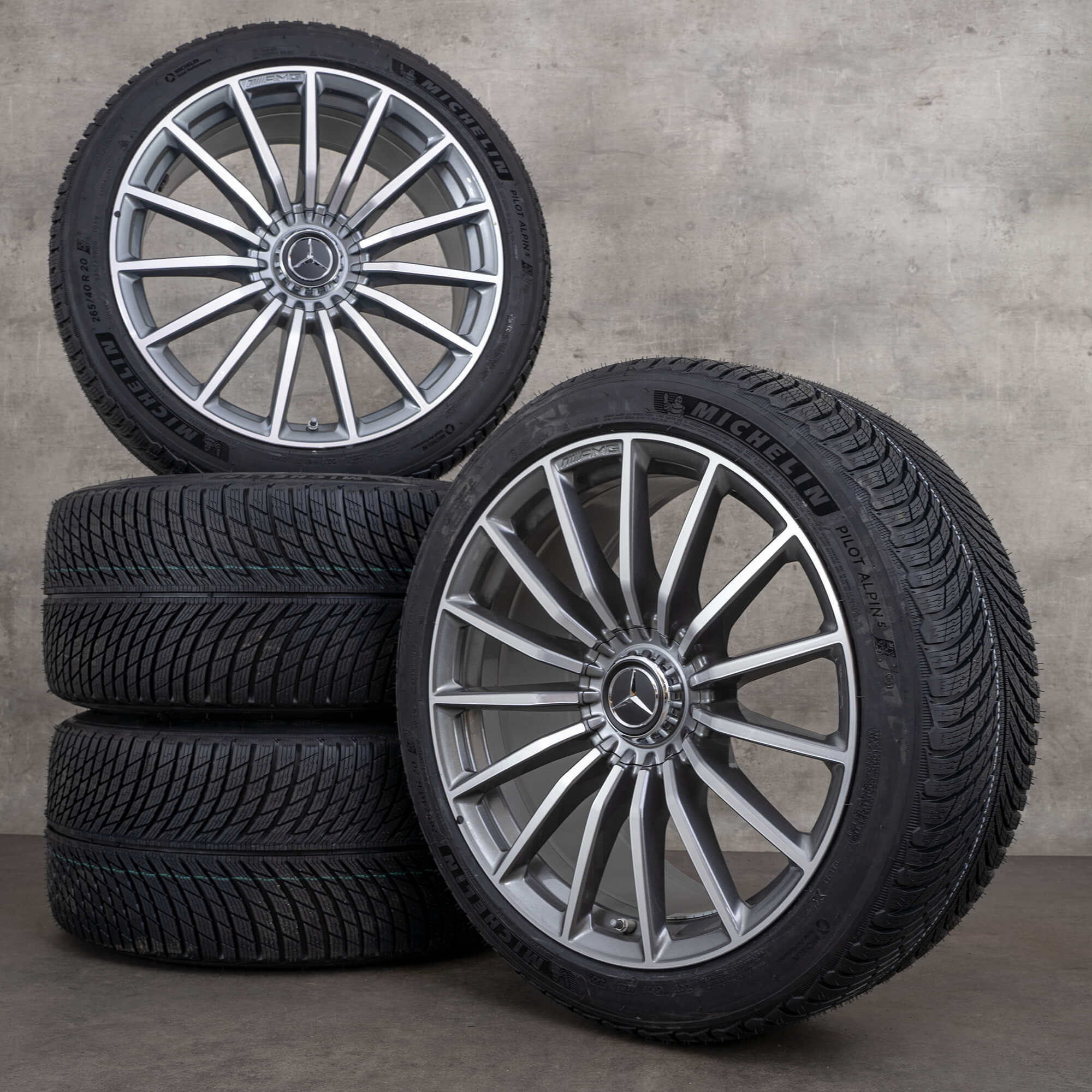 Alkuperäiset Mercedes Benz GT 43 53 63 & S 4Matic+ AMG talvirenkaat 20 tuuman X290 4-oviset vanteet A2904010600 A2904010700 himalaya harmaa kiillotettu
