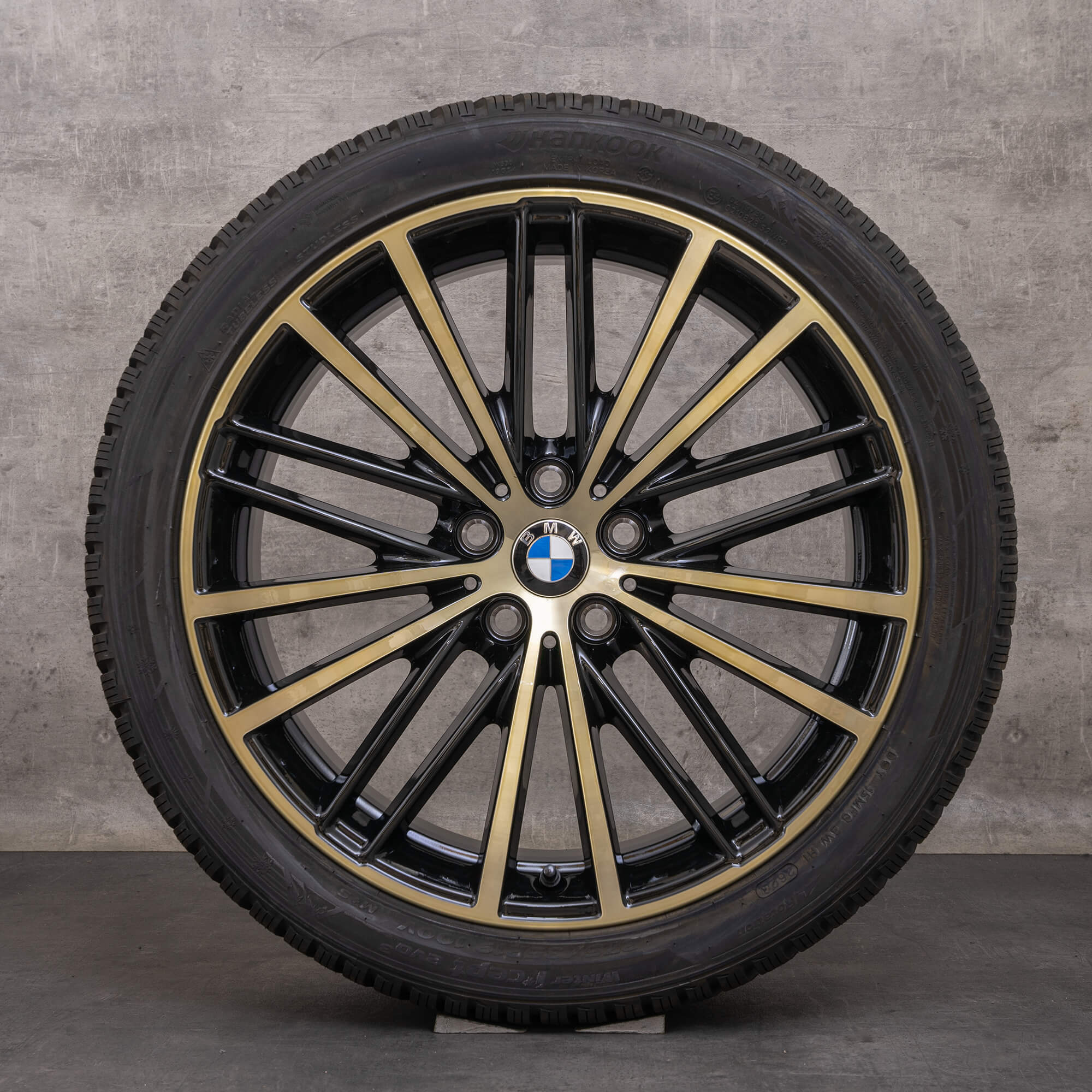 Original BMW 5er Winterräder 19 Zoll G30 G31 Felgen Styling 635 6894839 6894840 schwarz gold NEU
