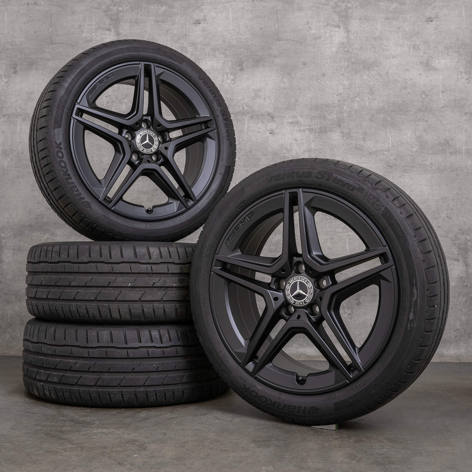 Orijinal AMG Mercedes Benz A B Sınıfı CLA jantlar 18 inç W177 V177 W247 X118 C118 yaz jantları A1774011500 siyah parlak tornalanmış