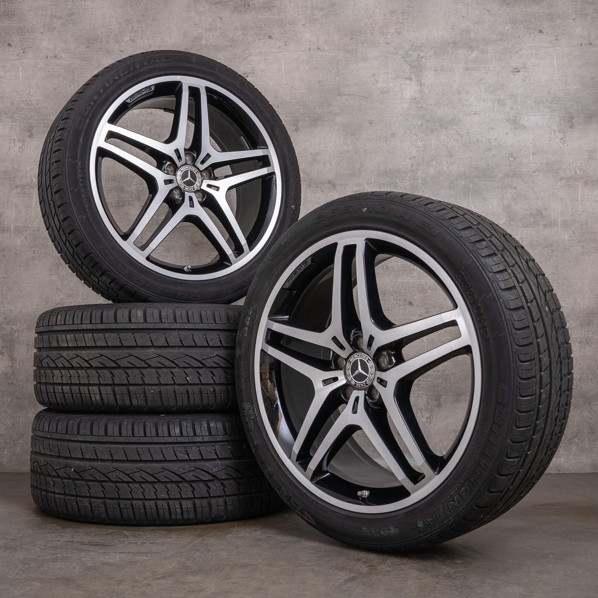 Originale AMG Mercedes Benz GLE fælge 21 tommer SUV W166 sommerdæk A1664013700 sort blank drejet