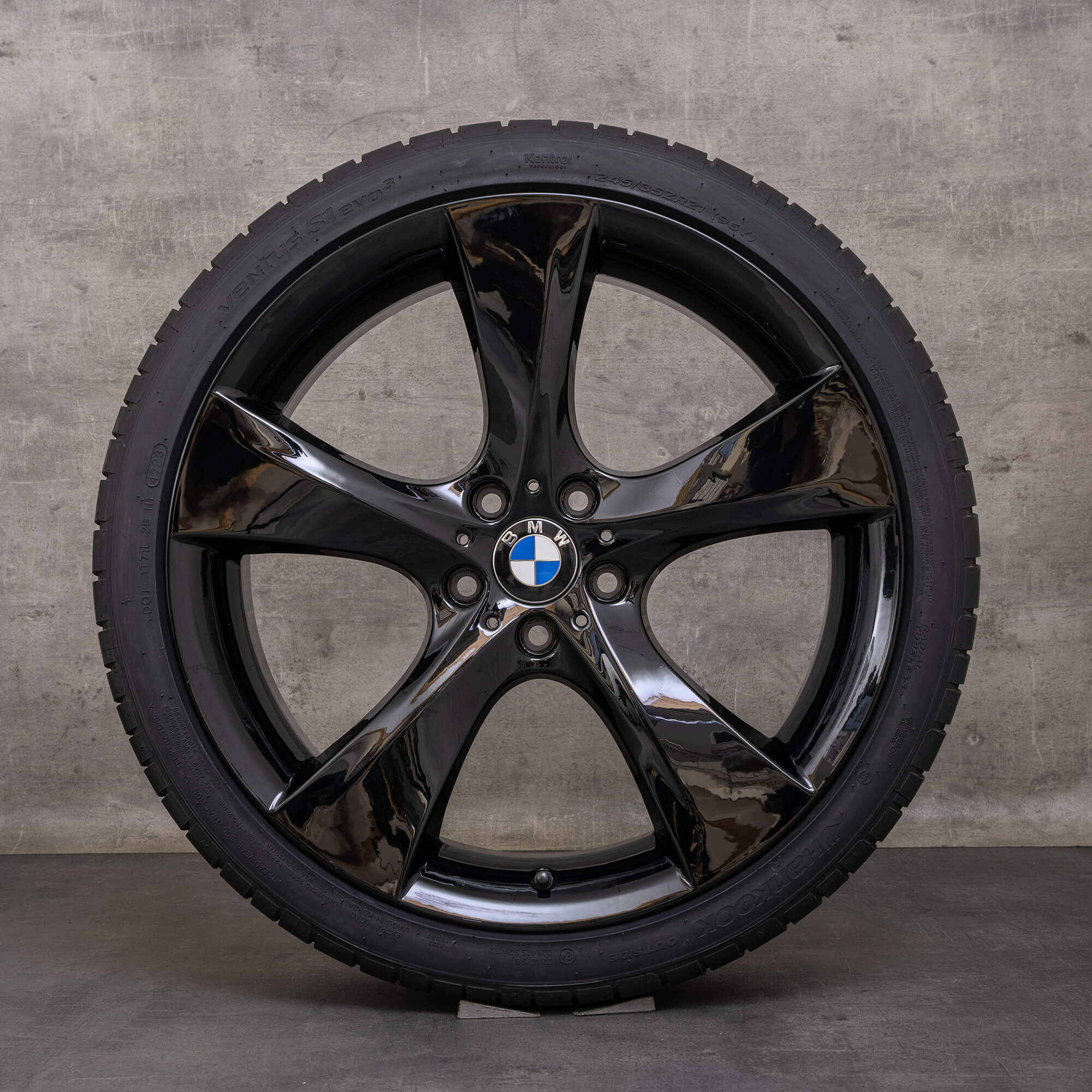 Llantas originales BMW Serie 5 GT 7 21 pulgadas F07 F01 F02 F03 Summerrder Styling 311 negro alto brillo 6792592 6792593