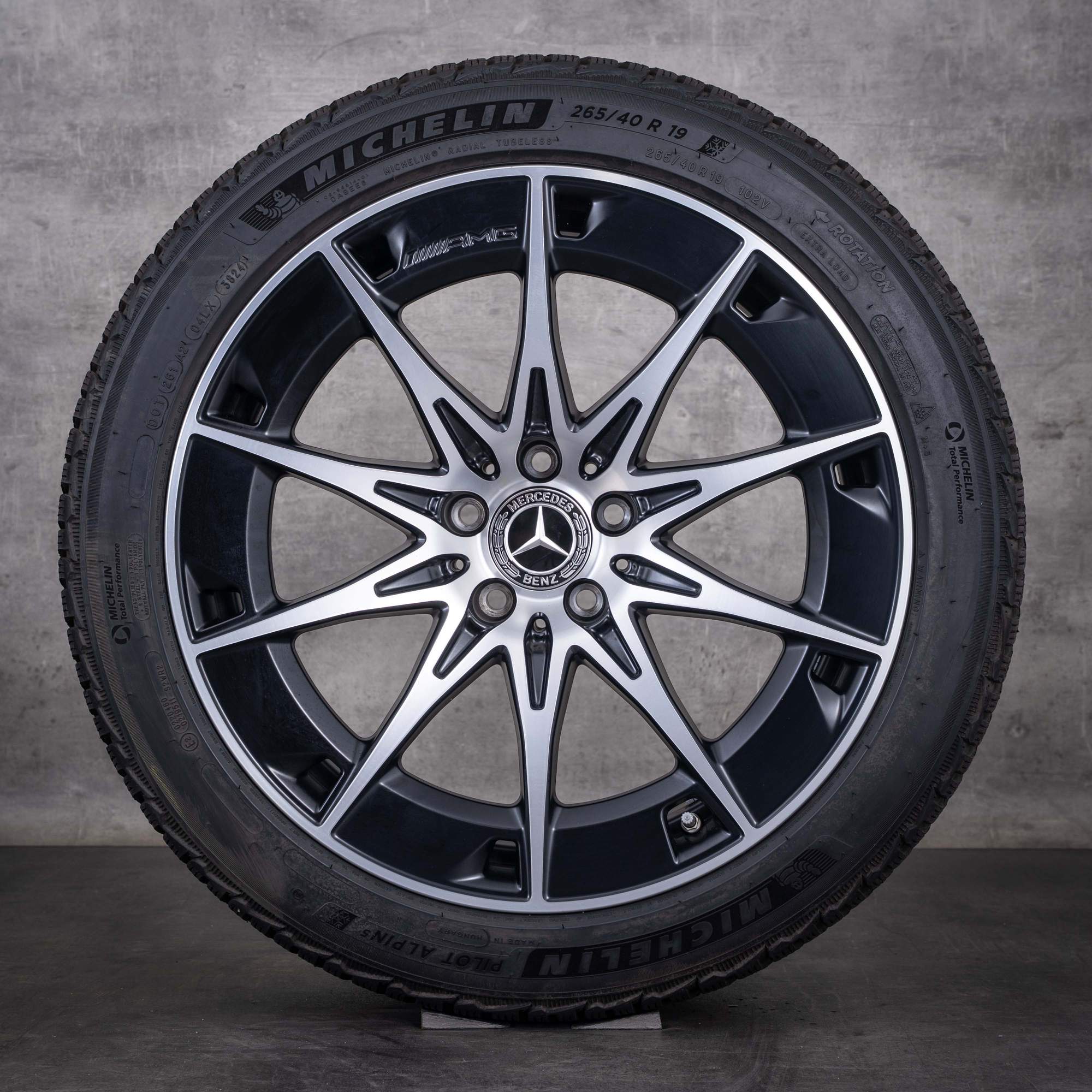 OEM Mercedes-Benz CLE 53 AMG 19inch winter wheels C236 A236 rims A2364012700 A2364012800 matte black diamond cut finish