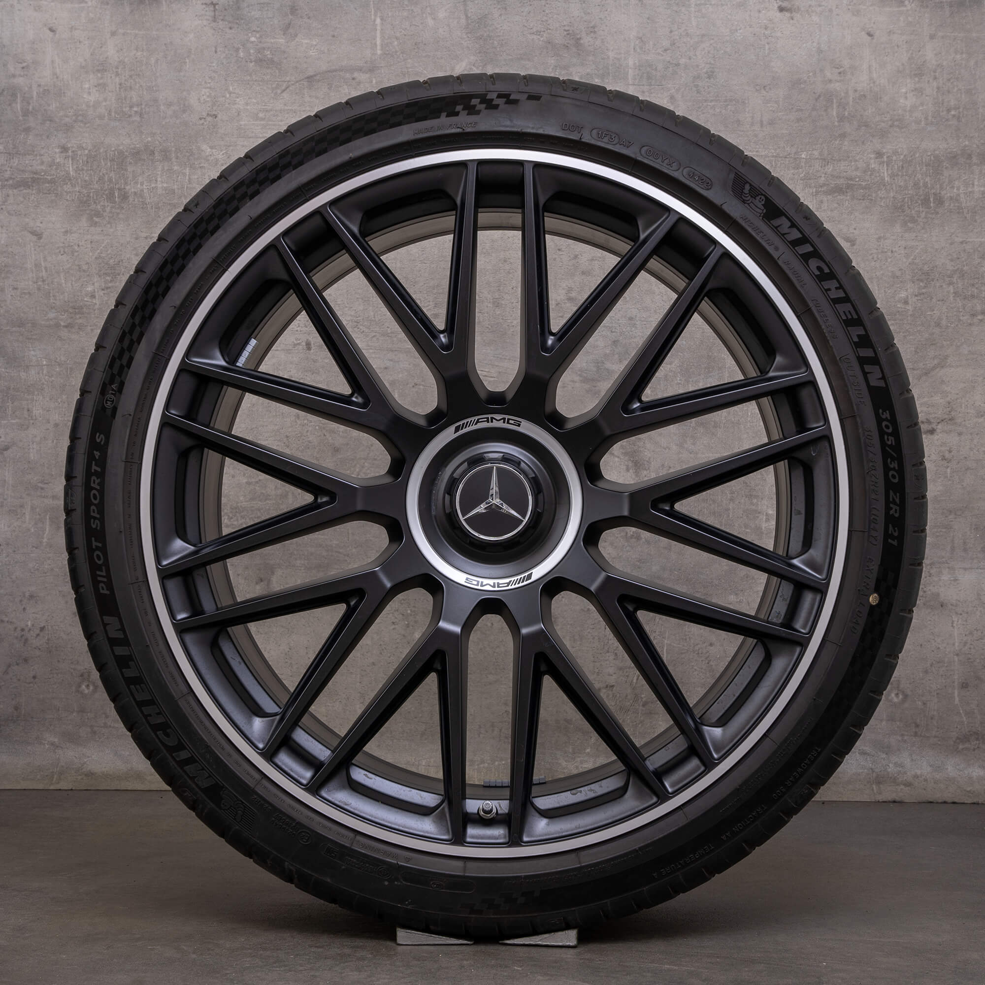 Ægte Mercedes Benz SL 43 55 63 AMG fælge 21 tommer R232 sommerhjul A2324012900 A2324013000 sort mat blank drejet