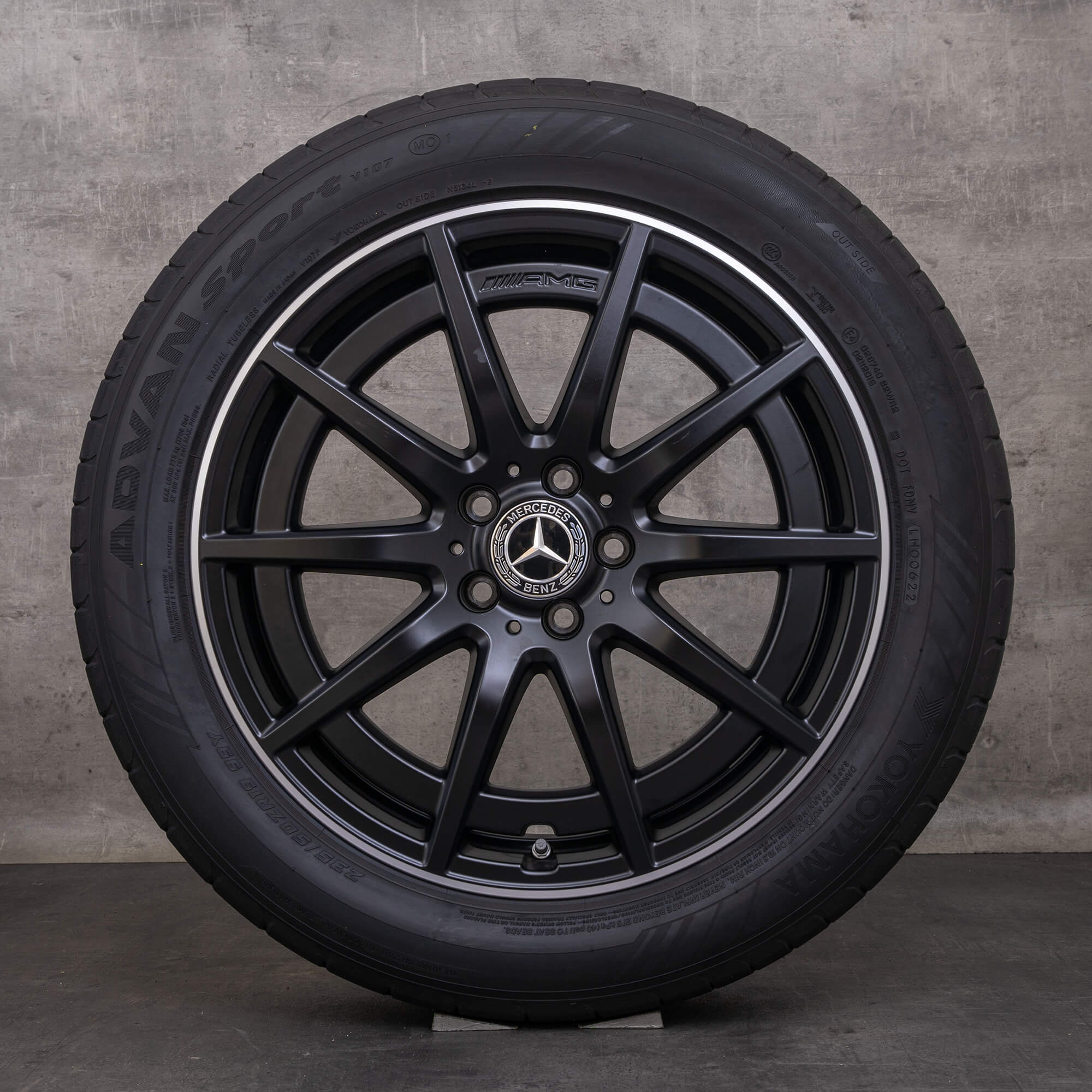 Alkuperäiset Mercedes Benz GLA GLB 35 45 S 4Matic AMG vanteet 19 tuuman H247 X247 kesäpyörät A2474011900 musta matta kiillotettu