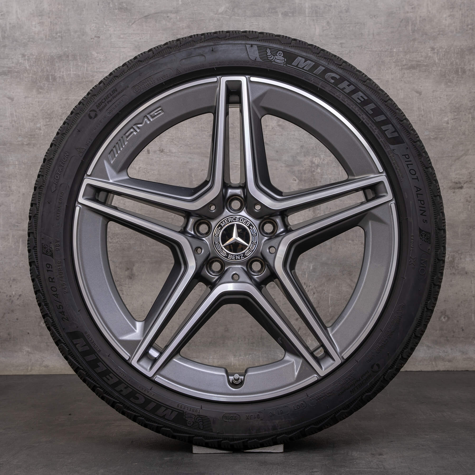 Original Mercedes Benz CLS 53 AMG 4Matic vinterhjul 19 tum C257 fälgar / fälg A2574013000 A2574011500 himalaya grå glansig svarvad