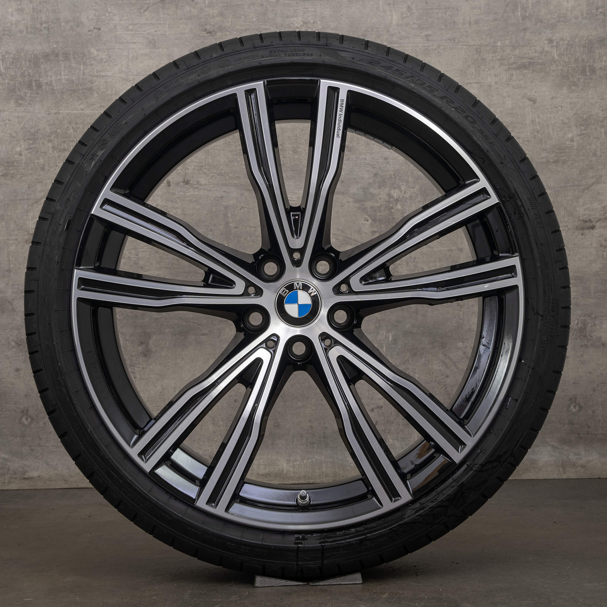Originale BMW Seria 8 jante 20 inch G14 G15 G16 Anvelope de vară 8072027 8072028 jet black Lucios