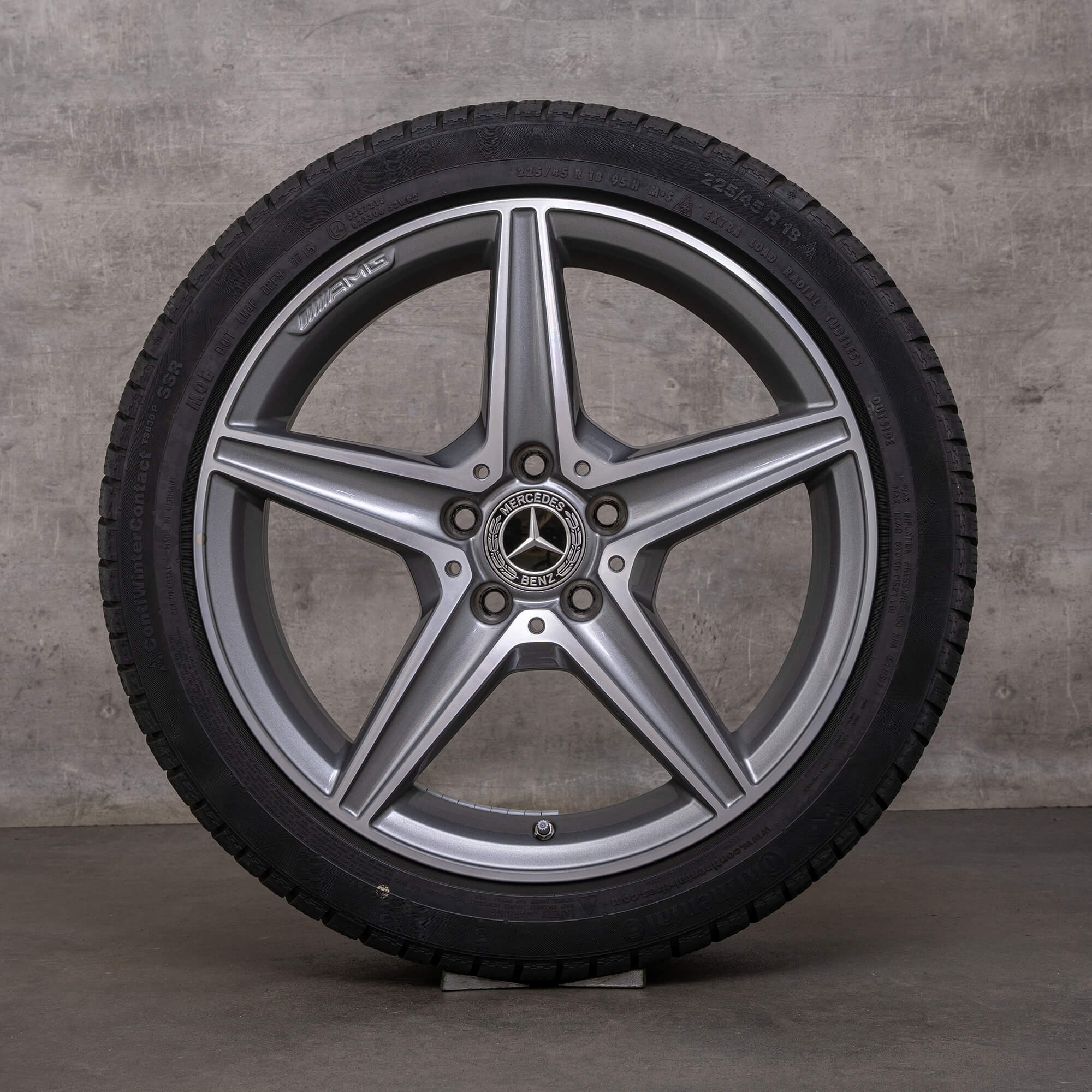 OEM Mercedes Benz C-Class AMG rims 18 inch W205 S205 C205 A205 summer wheels A2054011100 himalaya gray glossy turned