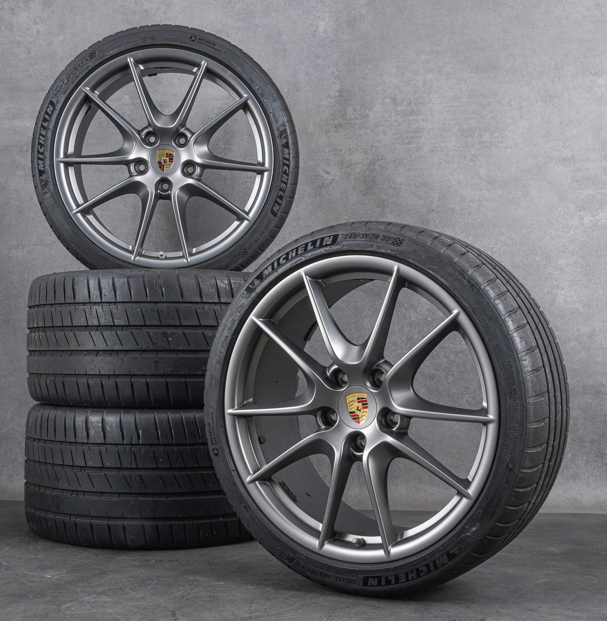 Originele Porsche 20 inch 991 velgen zomerwielen Carrera 4 4S C4 zomerbanden
