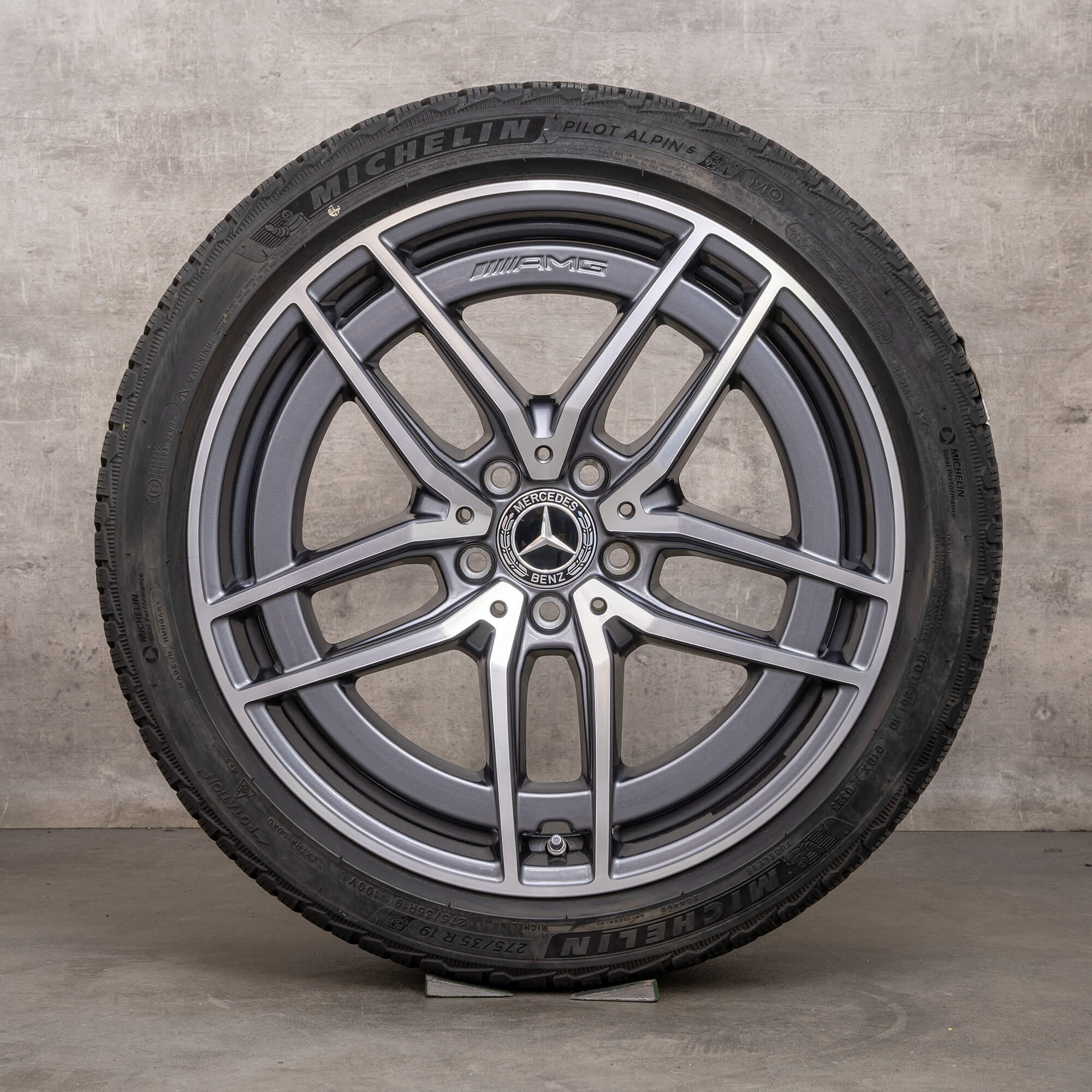 Oryginał Mercedes Benz Klasa E E43 E53 AMG 4Matic koła zimowe 19 cali W213 S213 C238 A238 Felgi A2134016700 A2134016800 himalaya szary Polerowane