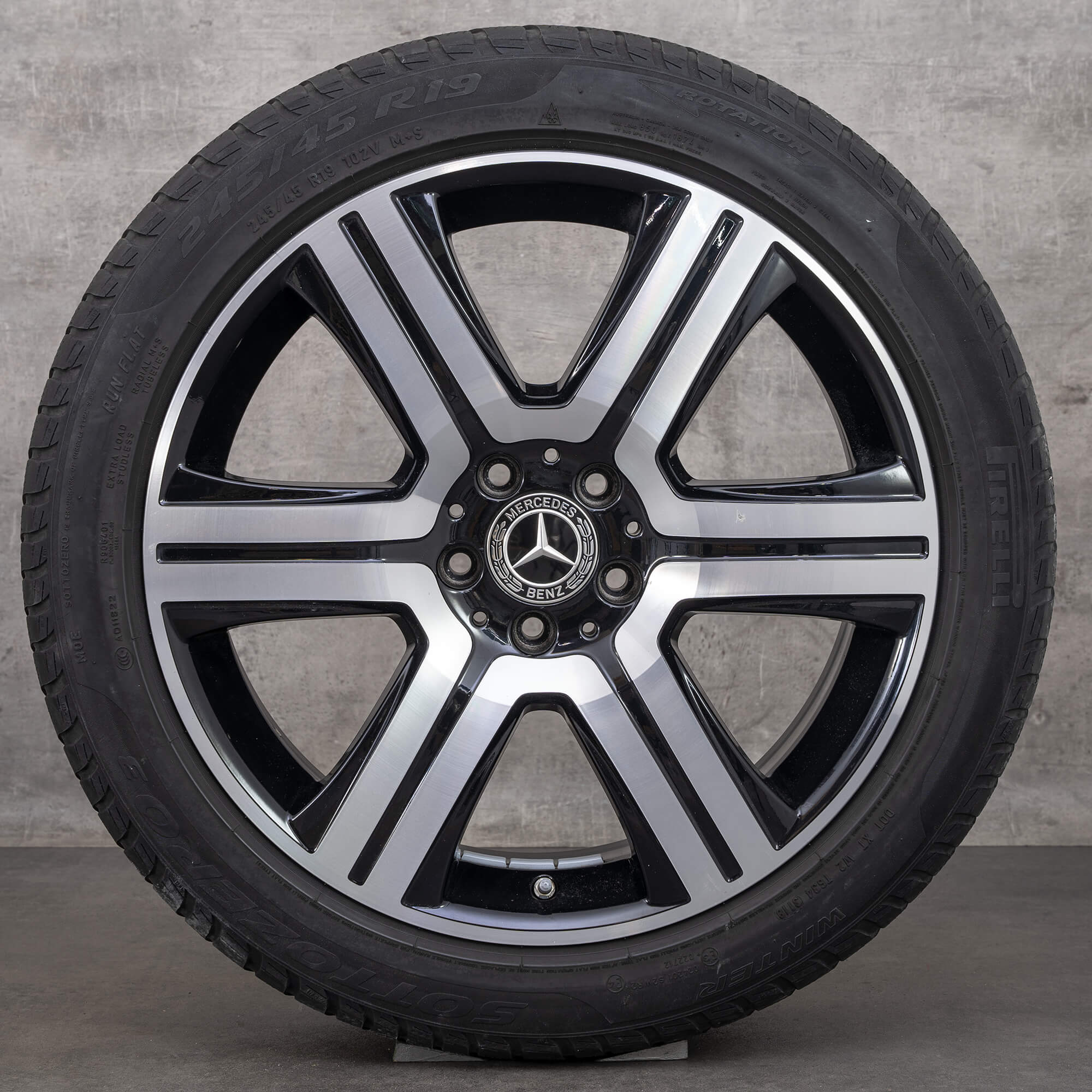 Originální zimni alu kola Mercedes Benz E-Class All Terrain 19" X213 disky A2534011600 černé lesklé soustružené