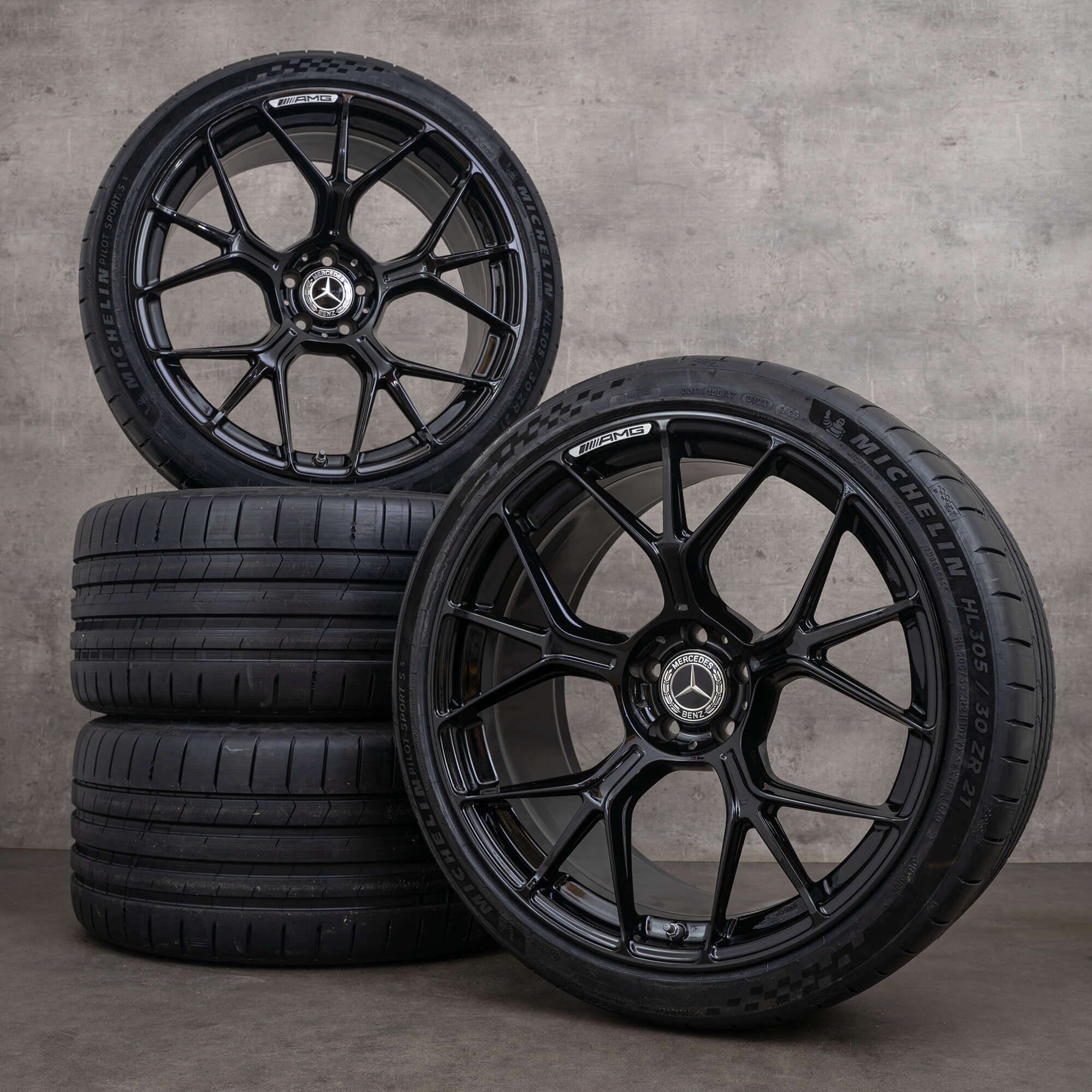 Original Mercedes Benz AMG GT 55 63 S E Performance PRO 4Matic+ Felgen 21 Zoll C192 Sommerräder A1924011300 A1924011400 schwarz