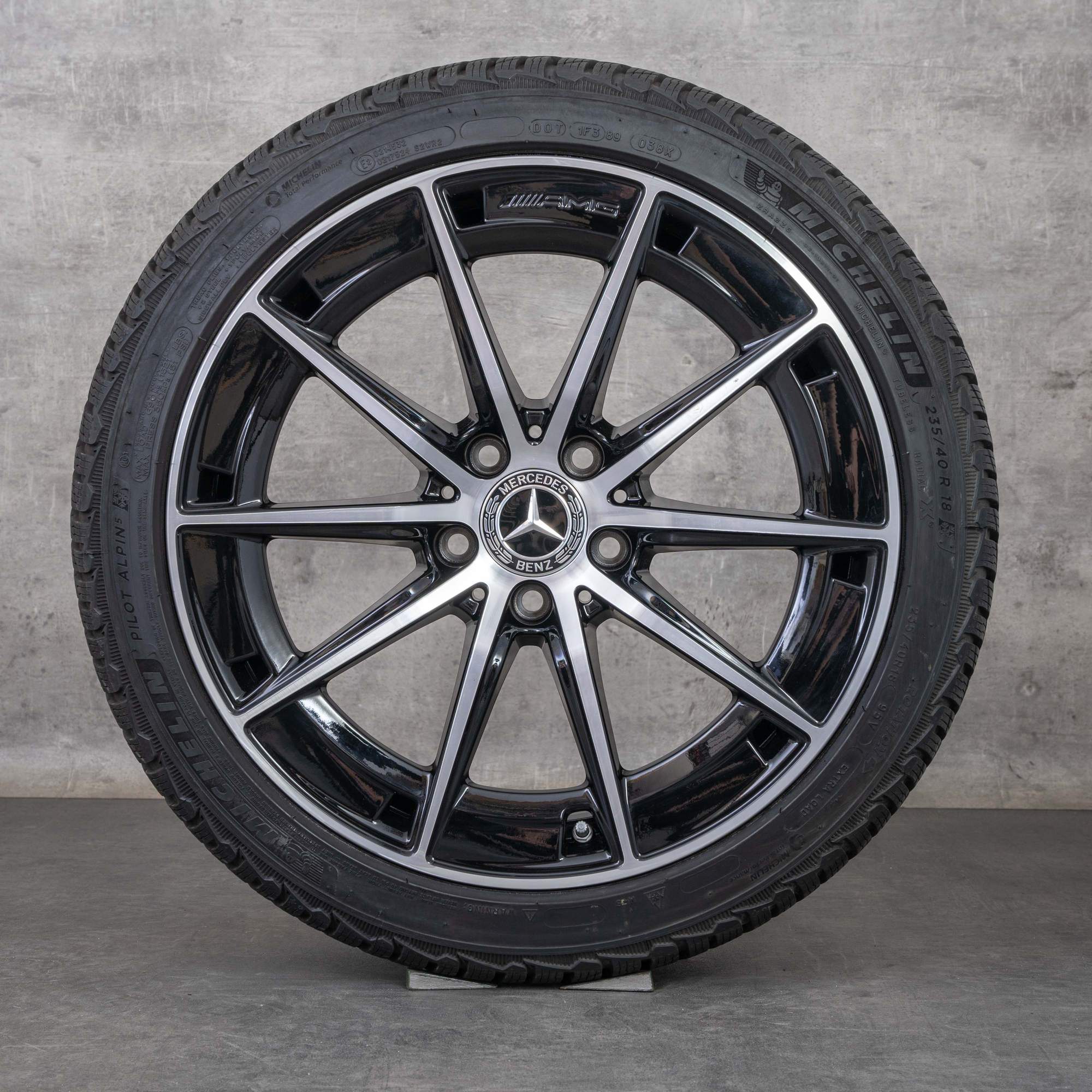Oryginał Mercedes Benz A-Class A35 AMG 4Matic koła zimowe 18 cali W177 V177 Felgi A1774014300 czarne Polerowane