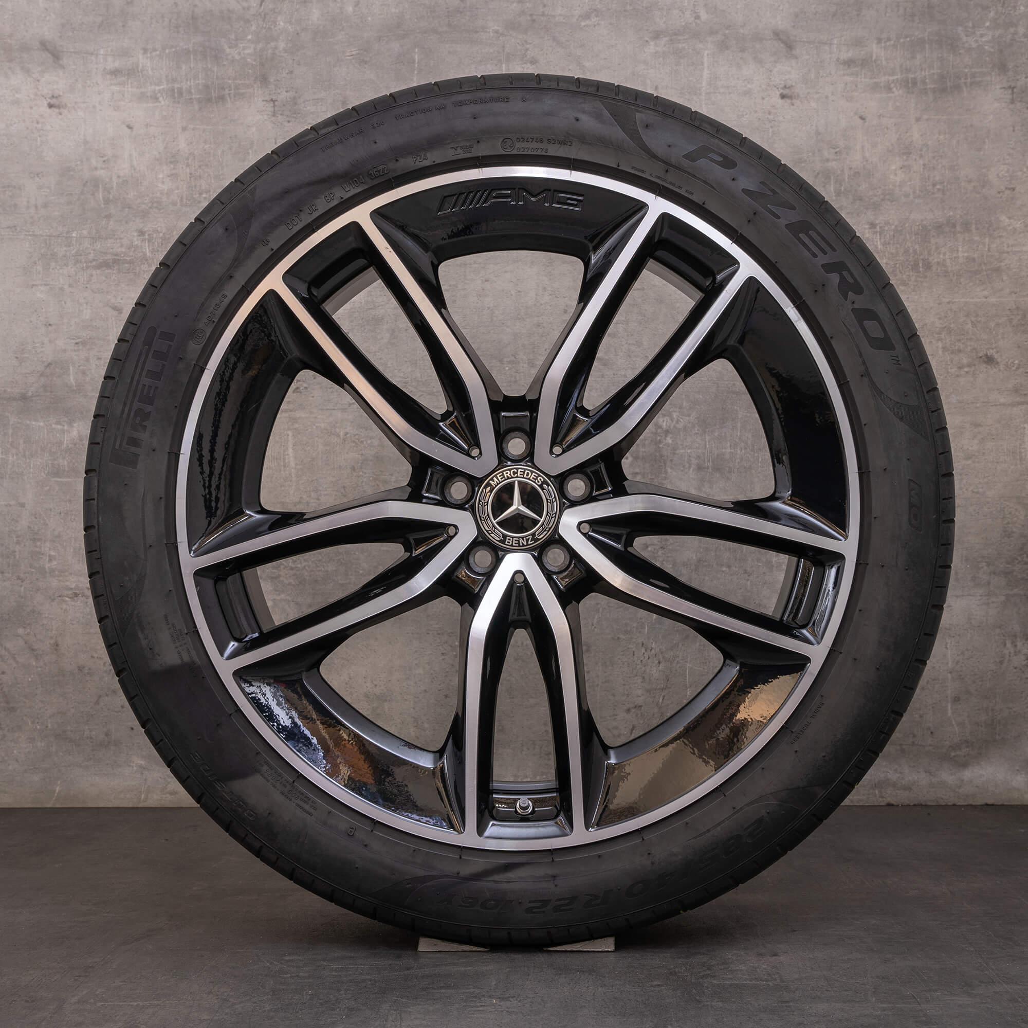 Original Mercedes Benz GLE AMG Felgen 22 Zoll C167 V167 Sommerräder A1674013600 A1674013700 schwarz glanzgedreht