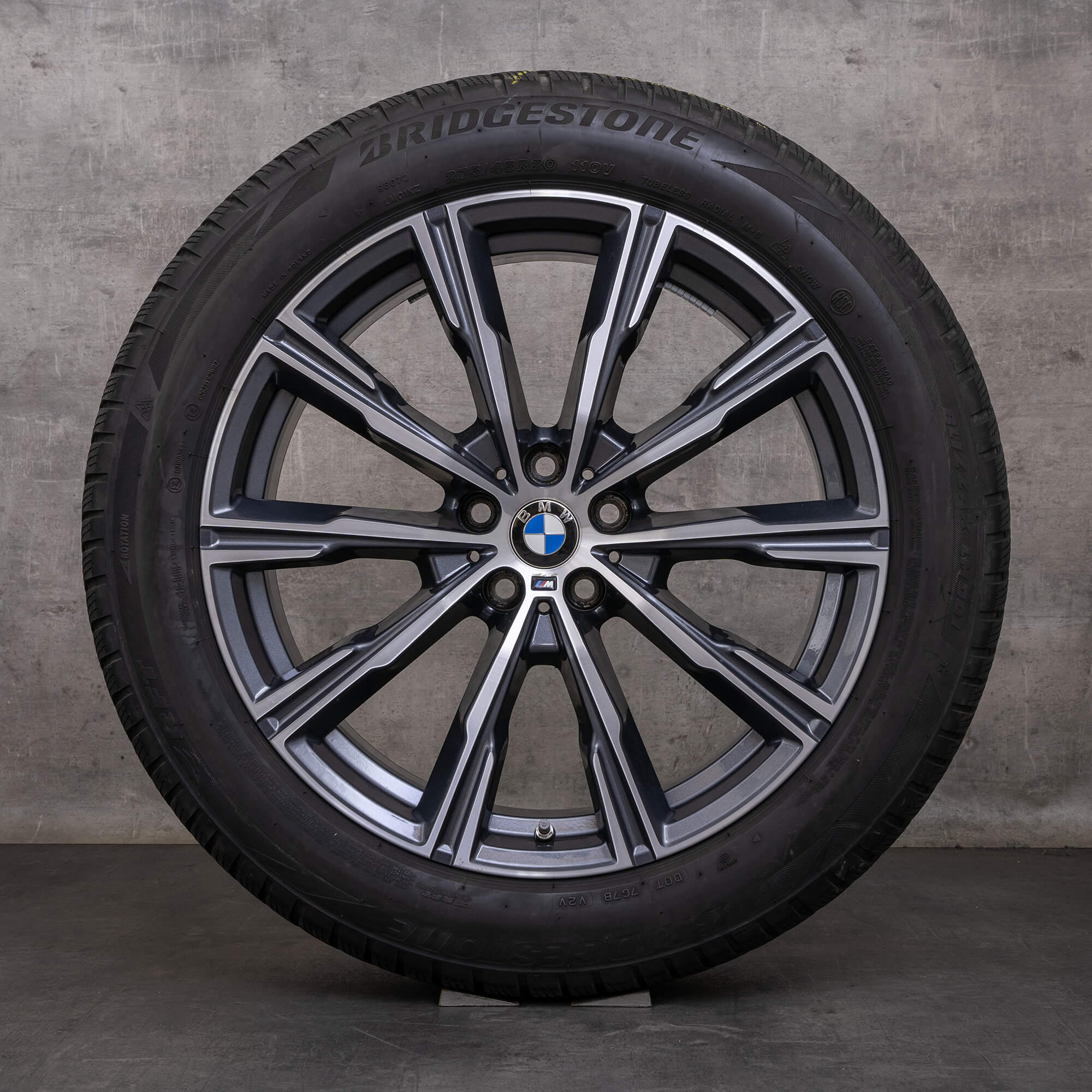 Jantes e pneus inverno originais BMW X5 X6 20 polegadas G05 G06 jantes Styling 740 M 8071996 orbit grey glossy turned