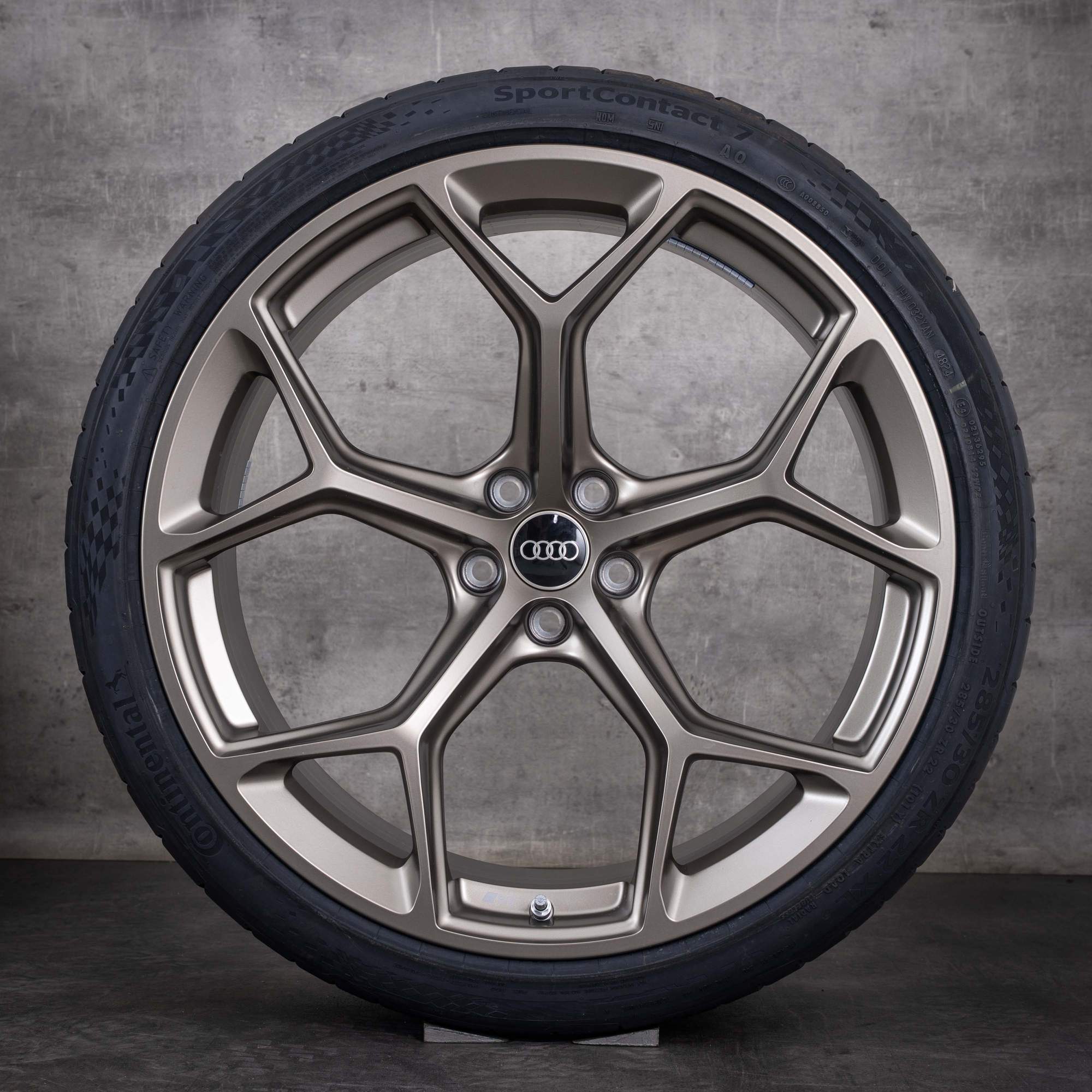 Originale Audi RS6 RS7-felger 22 tommer 4K C8 Performance sommerhjul 4K0601025CQ galaxy satinmatt