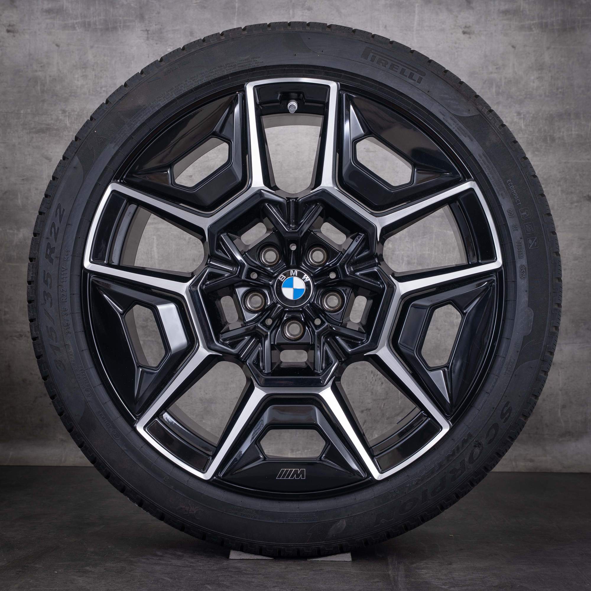 Original BMW XM Winterräder 22 Zoll G09 Felgen Styling 922 M 1543987 1543988 jet black