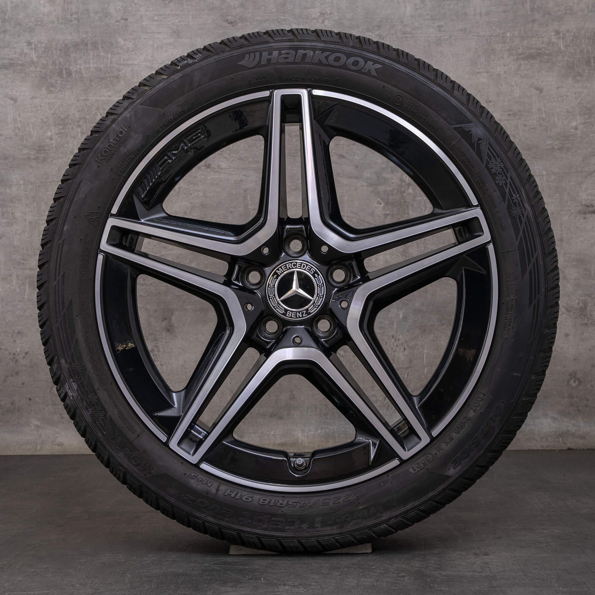 Orijinal Mercedes Benz A B Sınıfı CLA AMG kış jant lastik 18 inç W177 V177 W247 X118 C118 jantlar A1774011500 siyah parlak tornalanmış