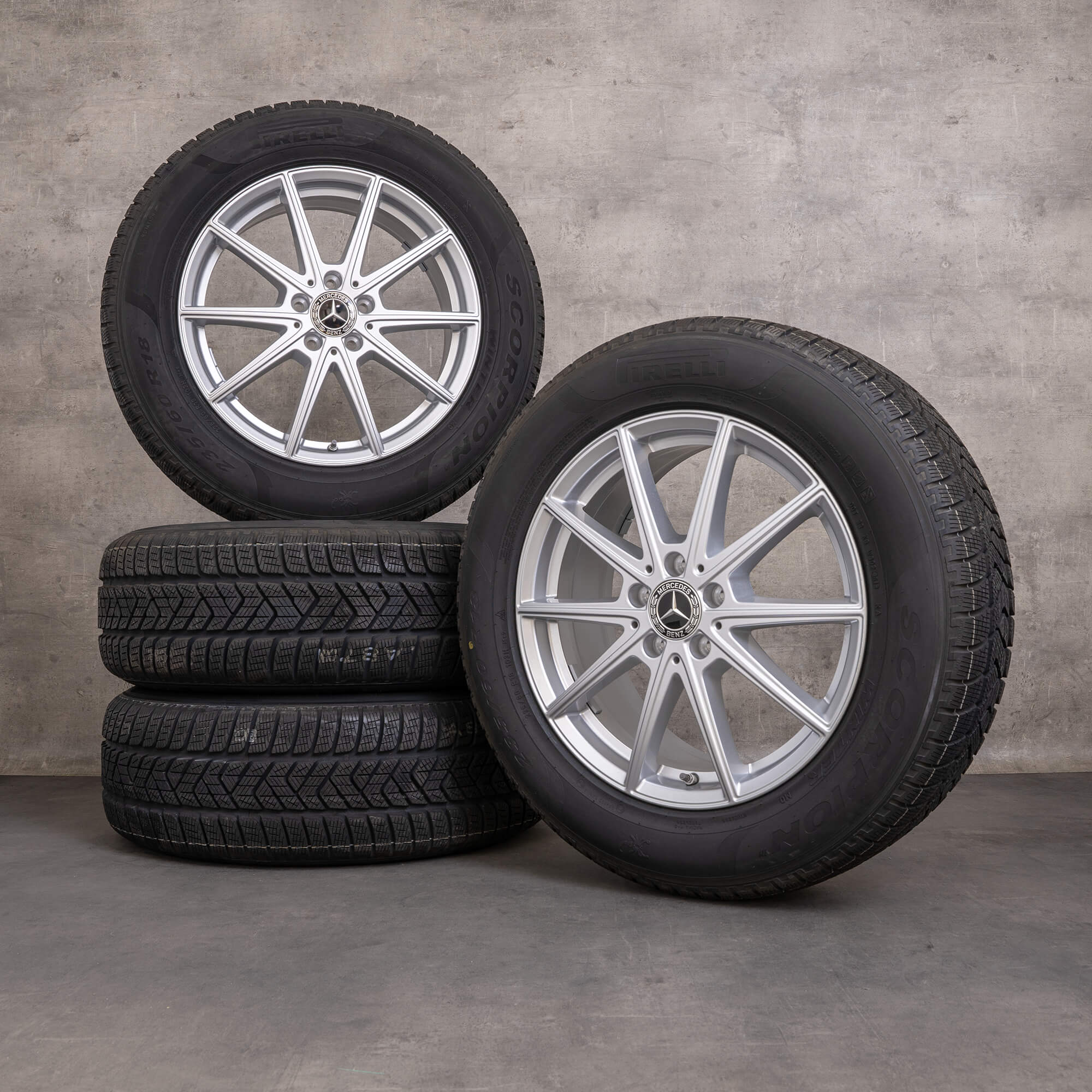 Oryginalne koła zimowe Mercedes Benz GLE 18 cali felgi V167 A1674010000 srebrne