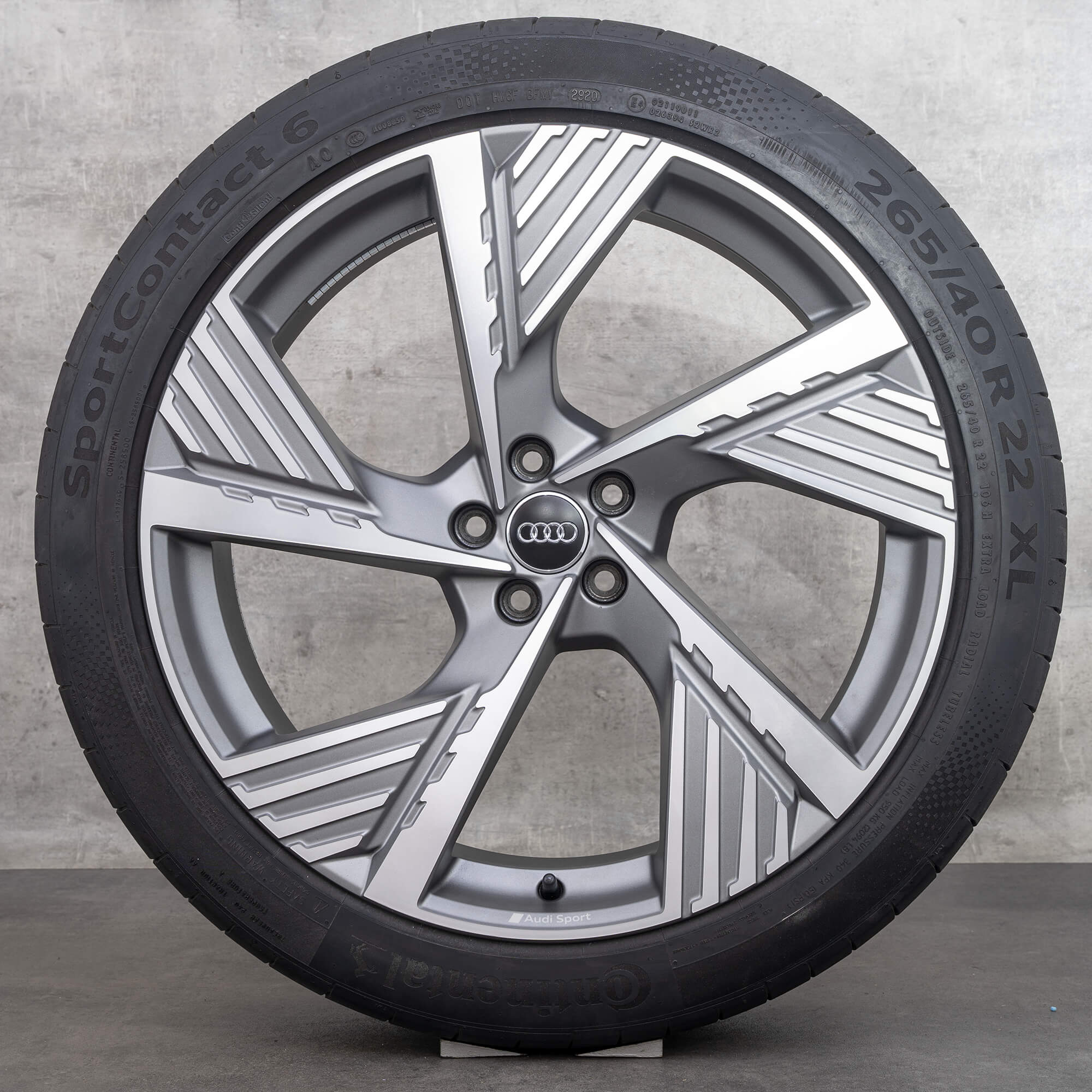 Audi 22 tommer fælge Q8 e-tron GE sommerhjul sommerdæk 4KE601025B