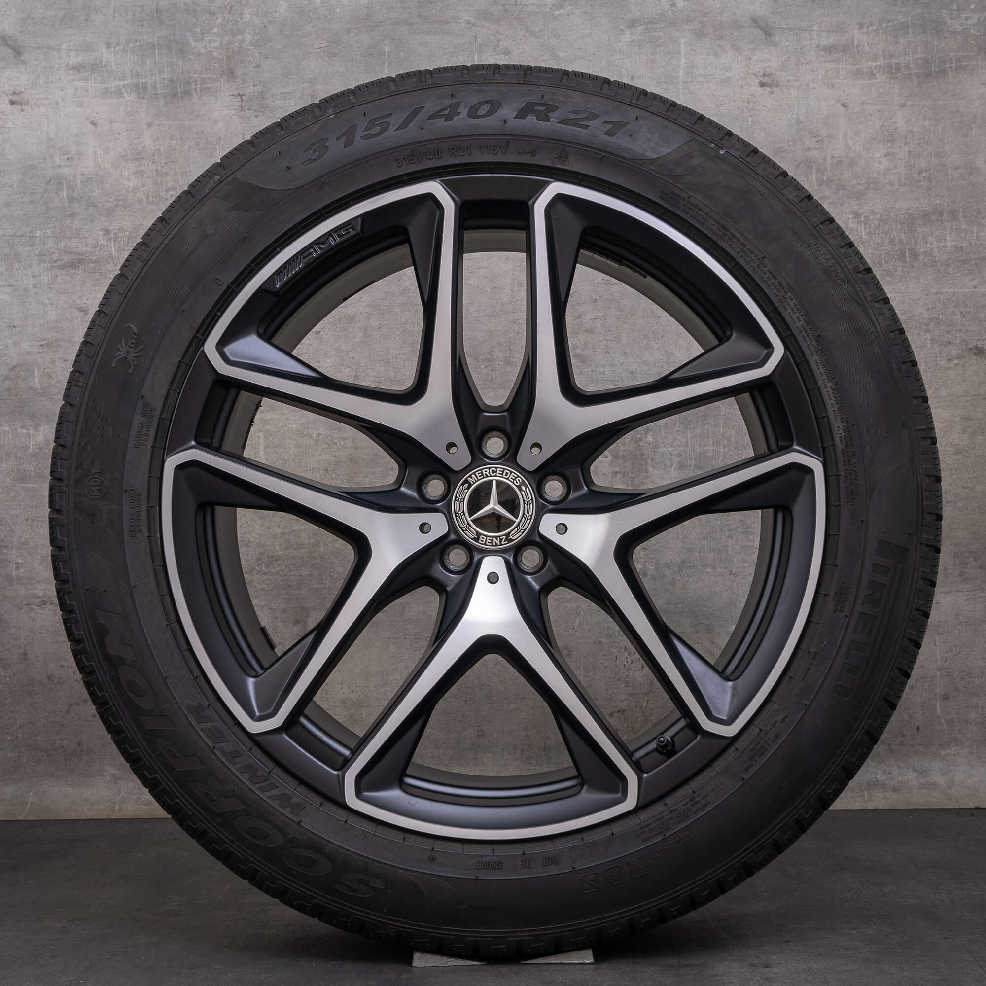 Orijinal Mercedes Benz GLE 53 63 AMG 4Matic+ Kış jant lastikleri 21 inç X167 C167 Hibrit jantlar A1674014200 A1674014300 siyah mat parlak kaplama