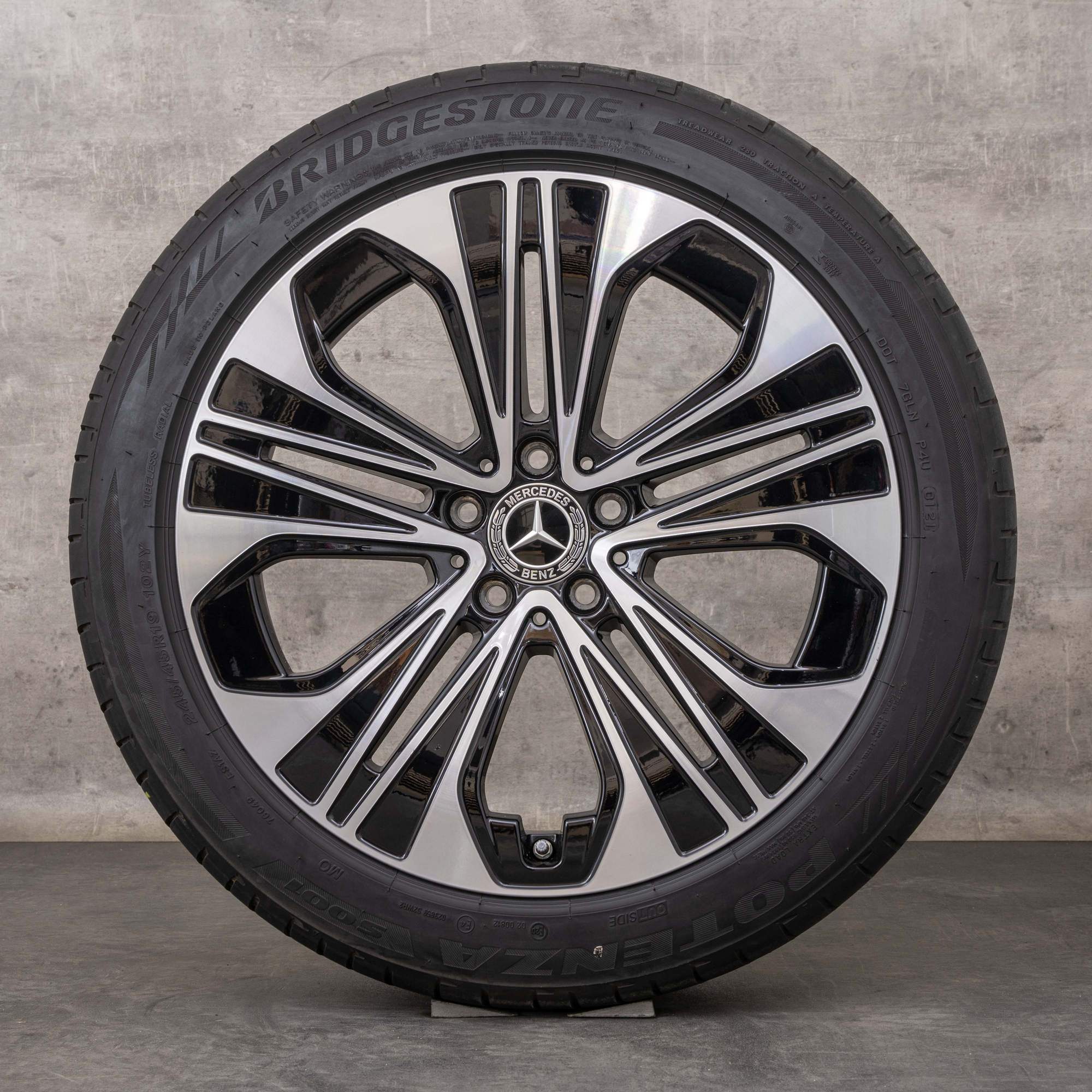 Jante originale Mercedes Benz E-Class 19 inch W214 S214 Anvelope de vară A2144012300 negru Lucios