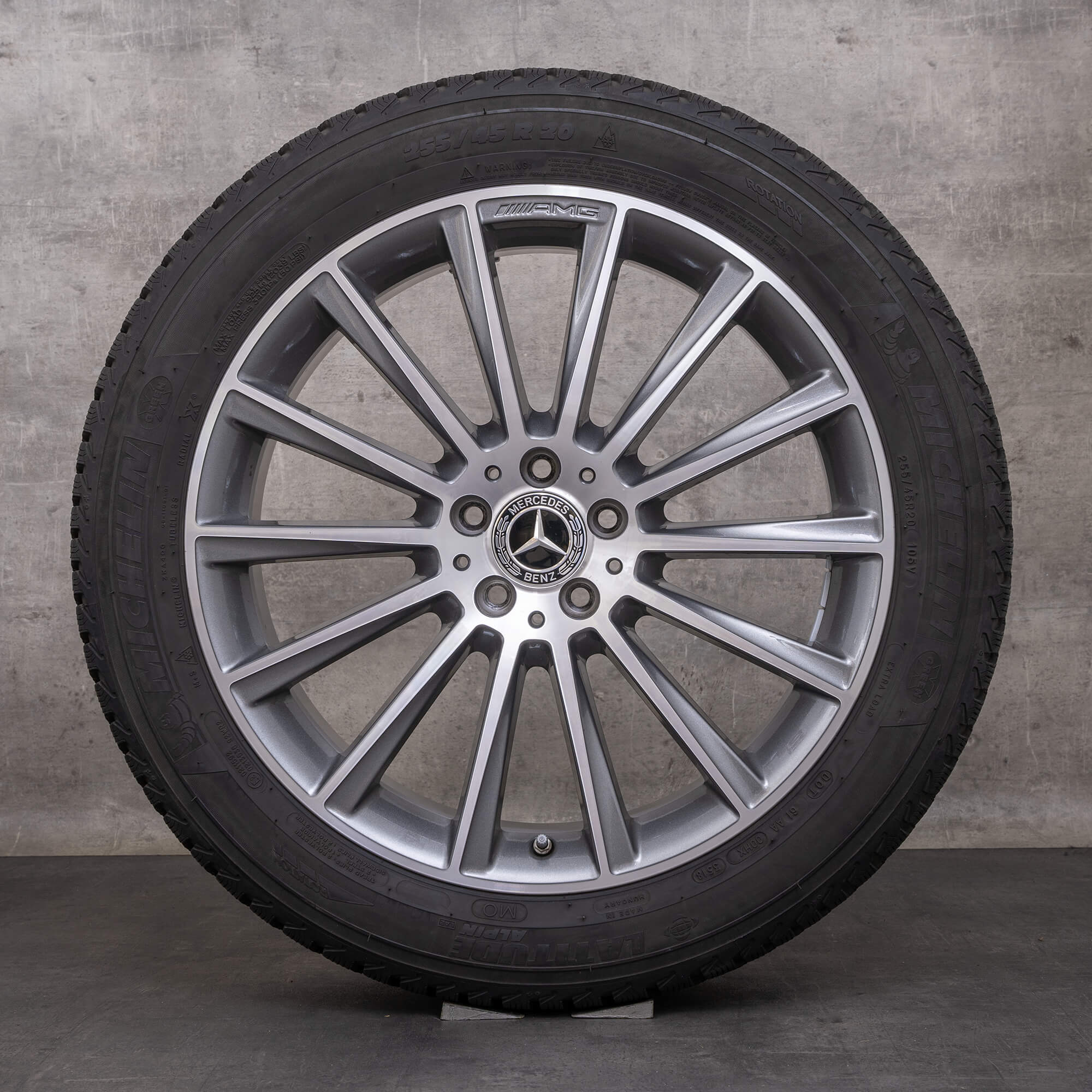 Oryginalne koła zimowe Mercedes Benz GLC AMG 20 cali X253 C253 felgi A2534011900 himalaya szary polerowane