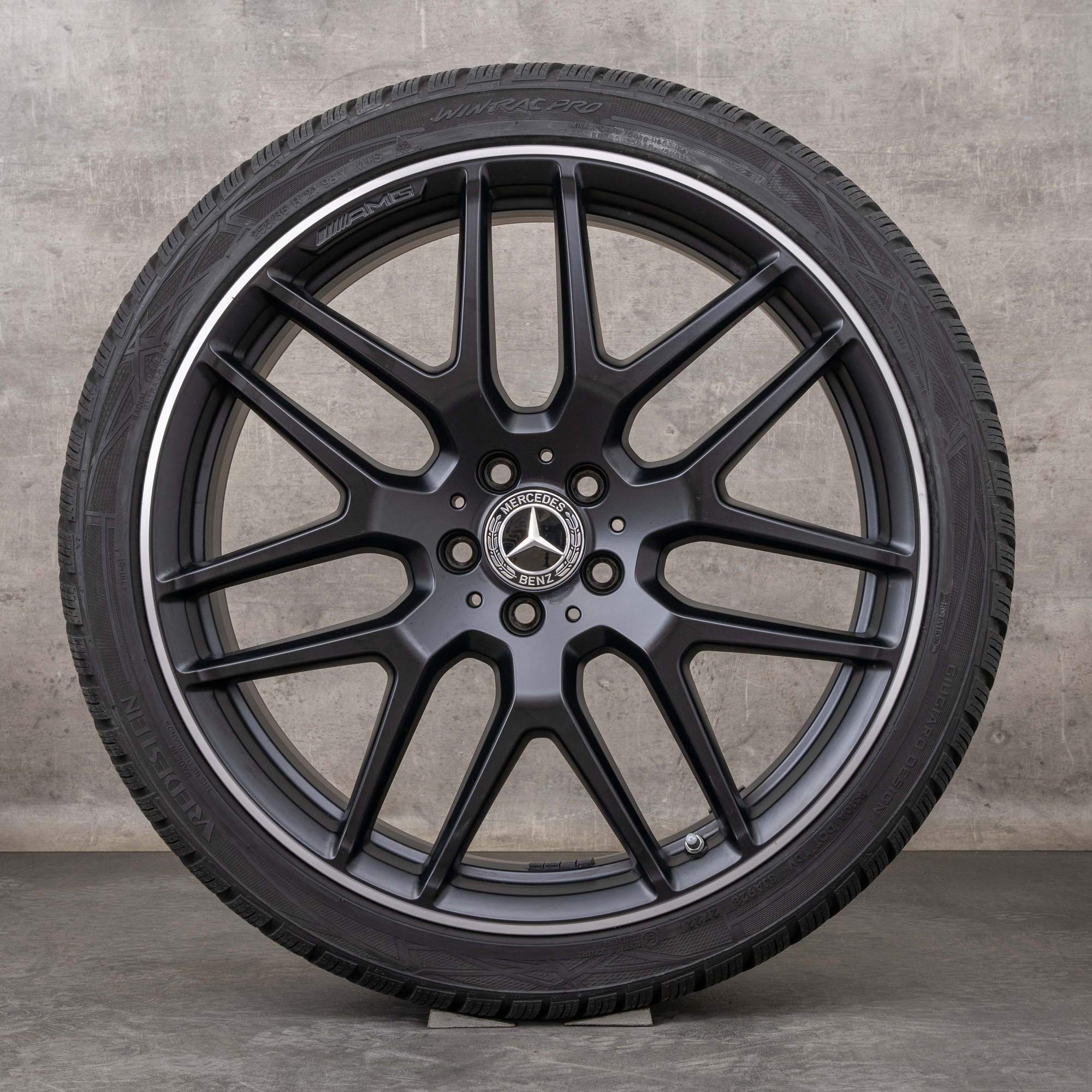 Oryginalne koła zimowe Mercedes Benz GLA GLB AMG 35 45 21 cali H247 X247 Felgi A2474012300 czarny mat Polerowane